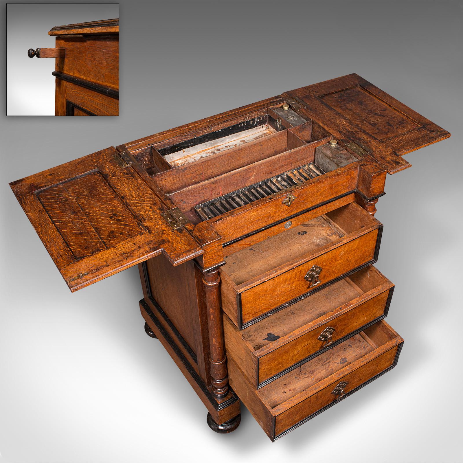 Antique Artist's Materials Table, English, Oak, Stand, Roberson & Co, Victorian For Sale 2