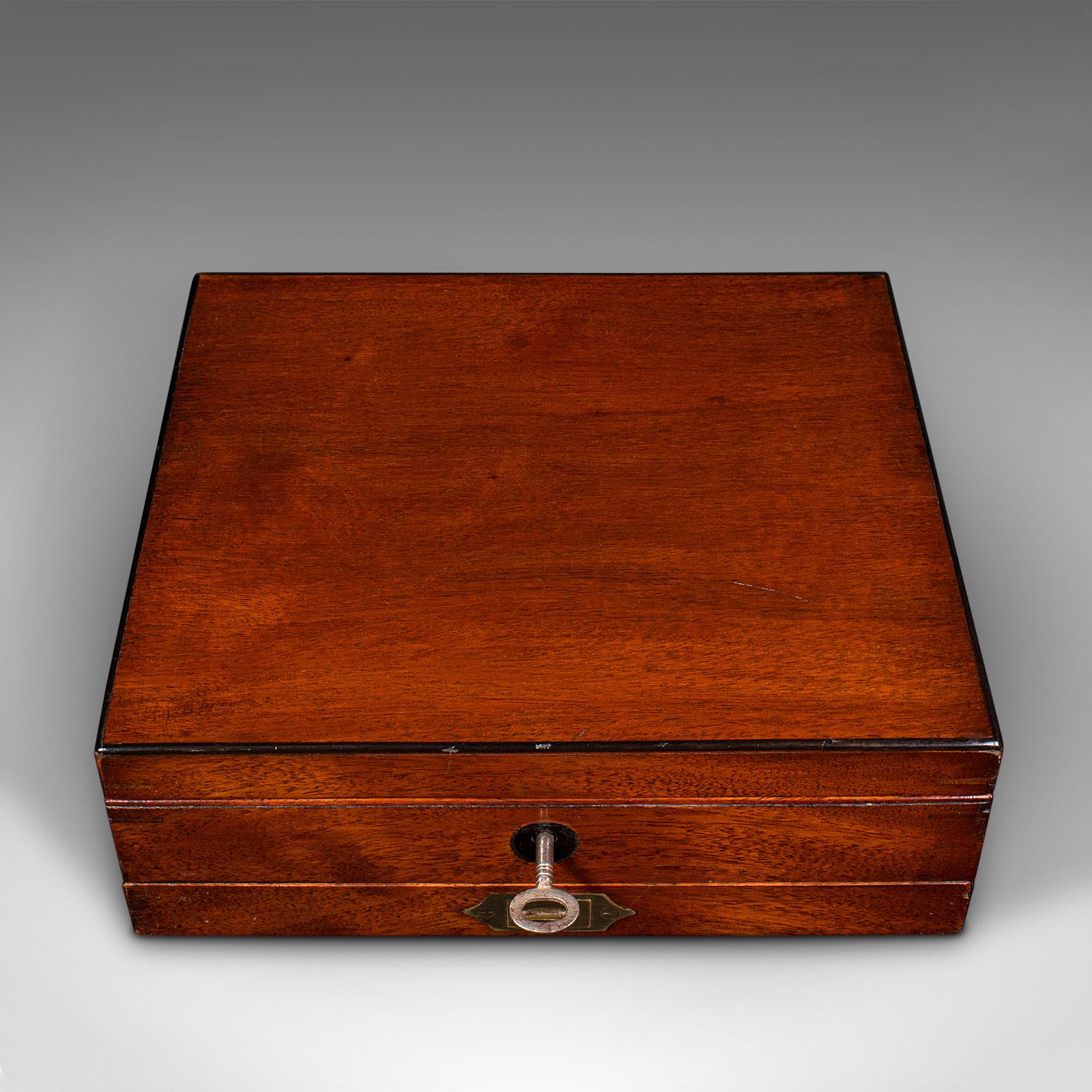 Caja de pintura de artista antigua, inglesa, estuche, Winsor & Newton, época victoriana tardía Victoriano tardío