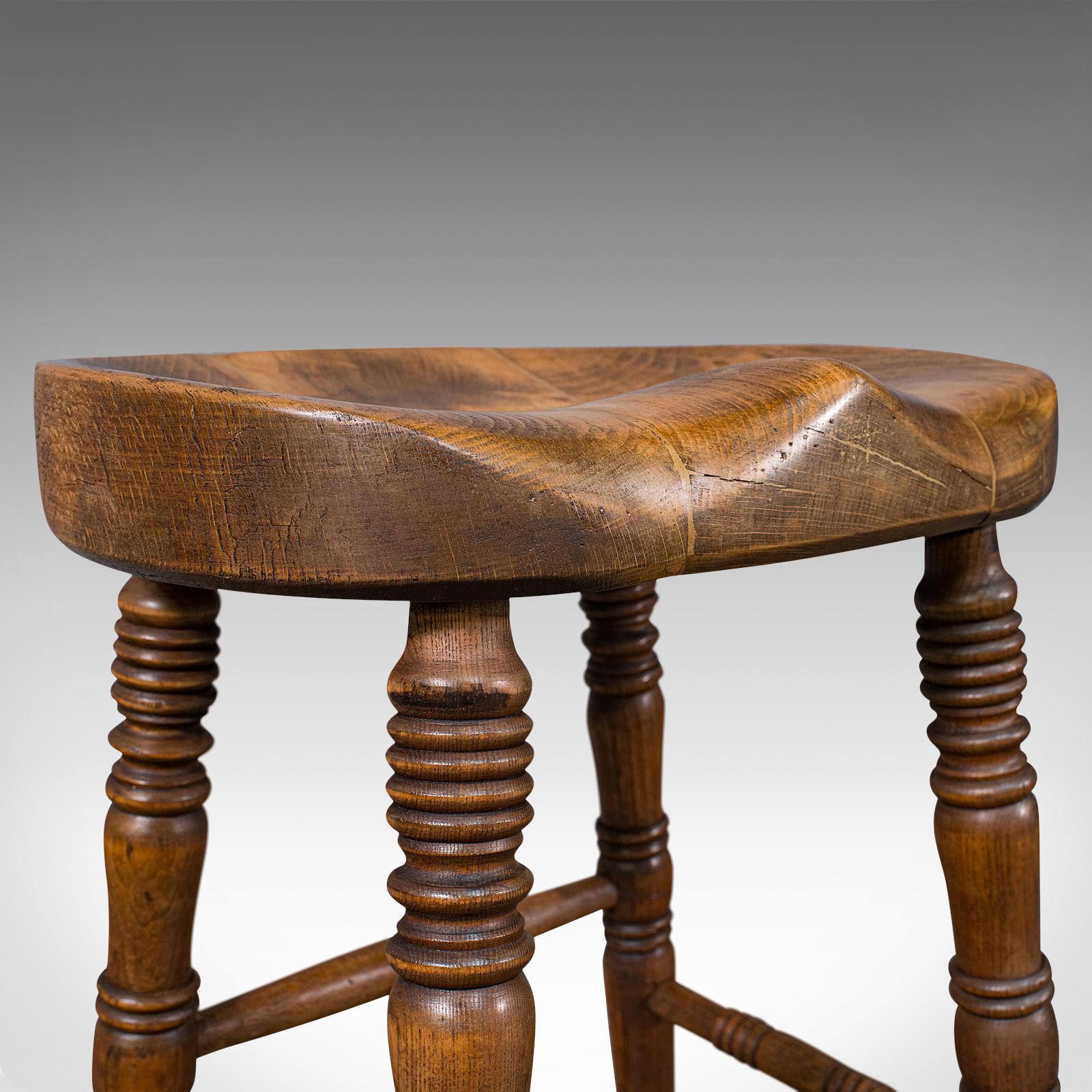 Antique Artist's Stool, English, Beech, Ash, Saddle Seat, Victorian, Circa 1900 5
