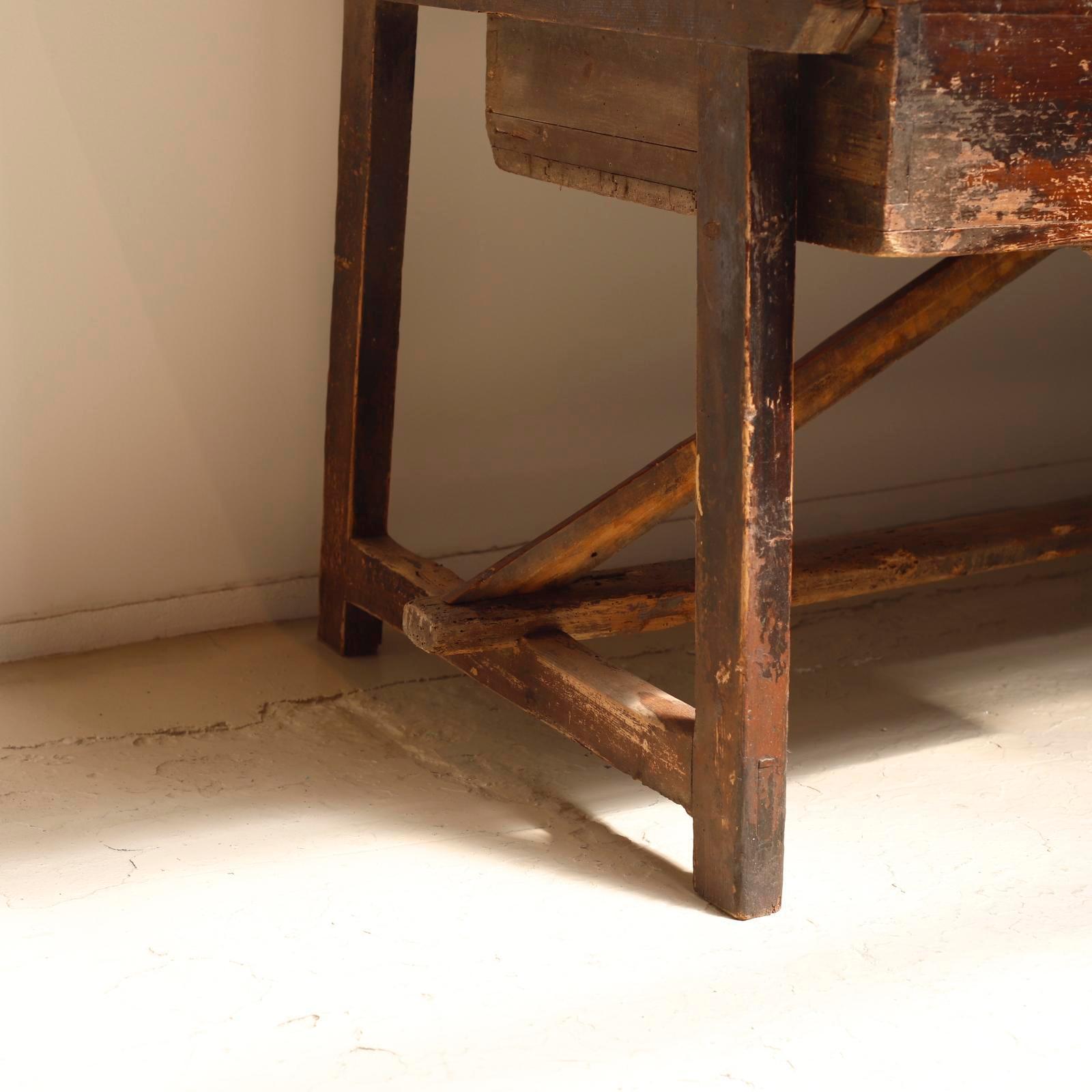 Antique Artist's Table/ Desk, One Drawer, Spain, 19th Century In Good Condition For Sale In Edogawa-ku Tokyo, JP