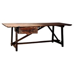 Antique Artist's Table/ Desk, One Drawer, Spain, 19th Century