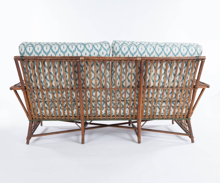 Antique Arts And Crafts Wicker Settee Loveseat Sofa Sunbrella Unknown Antique Arts Crafts Wicker Settee Loveseat Sofa Sunbrella Fabric Circa 1890