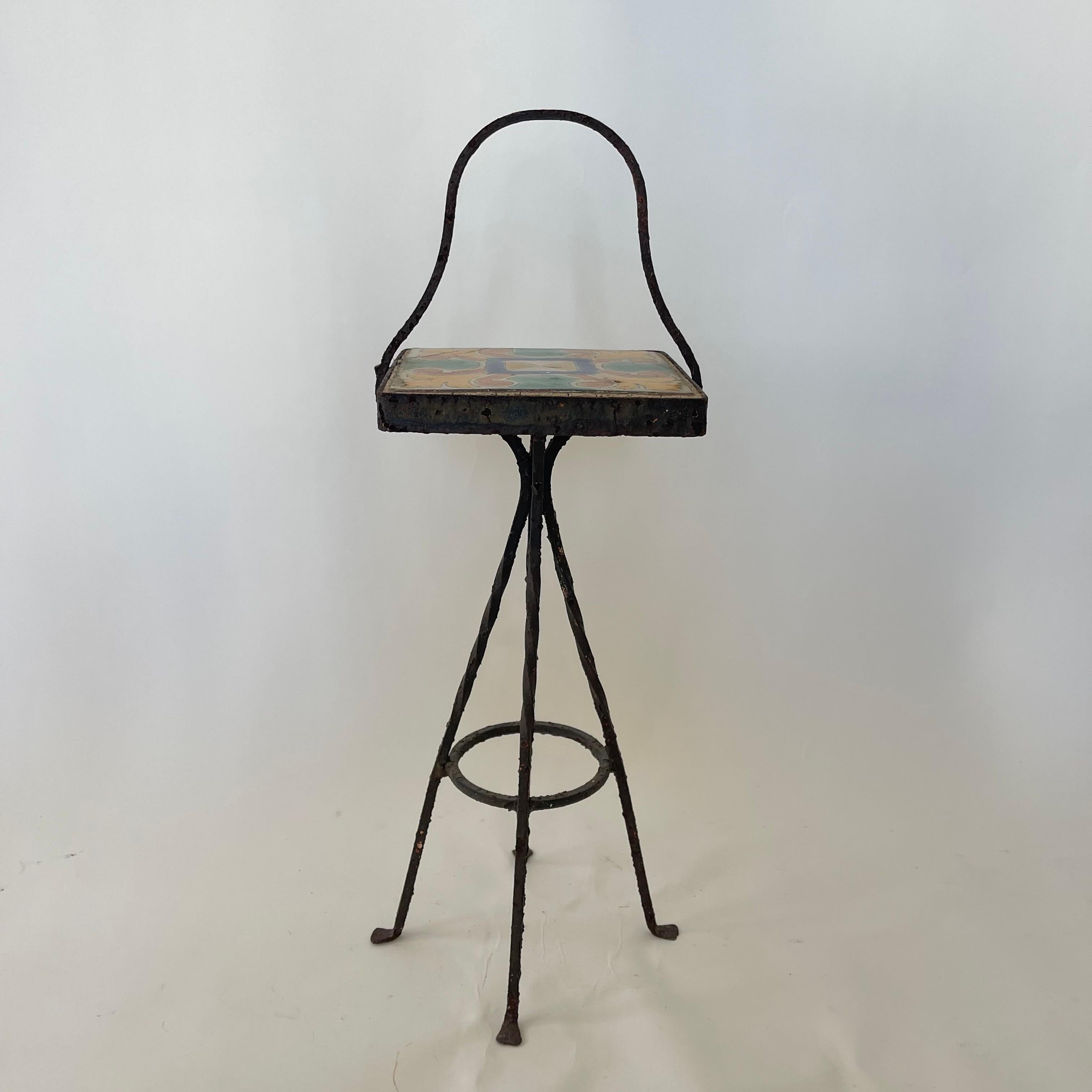 Antico tavolino da fumo in piastrelle di Catalina Arts and Craft, California, 1900 in vendita 1