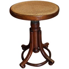 Used Arts & Crafts Bentwood & Webbing Seat Stool by Thonet, Kohn or Fishel