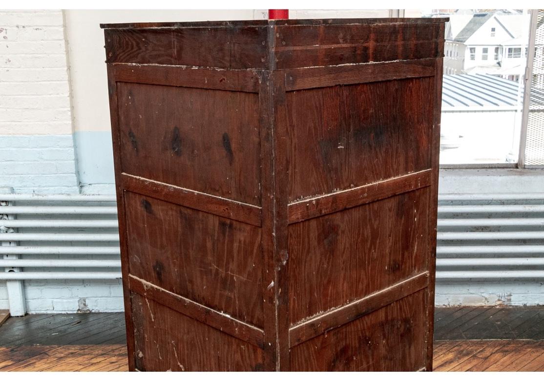 Antique Arts And Crafts Carved Oak Cabinet 4