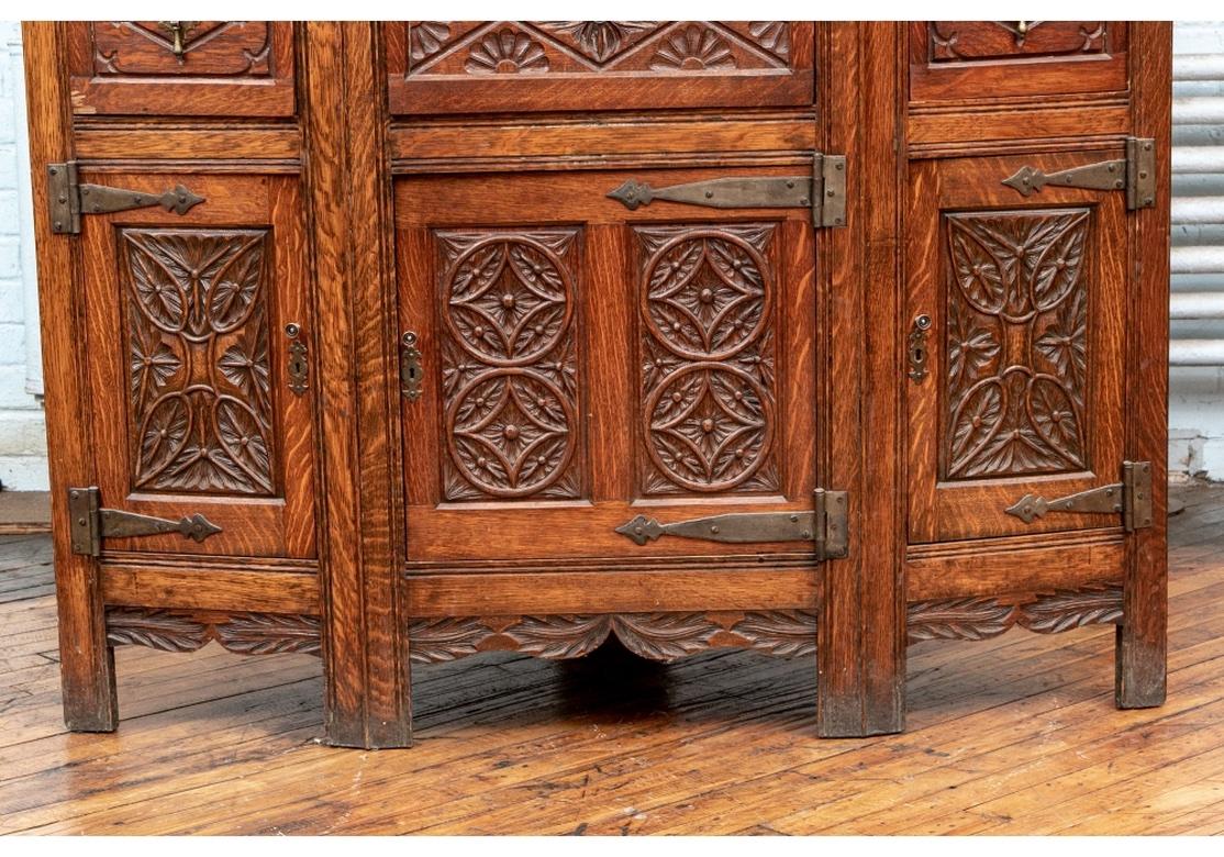 Arts and Crafts Antique Arts And Crafts Carved Oak Cabinet