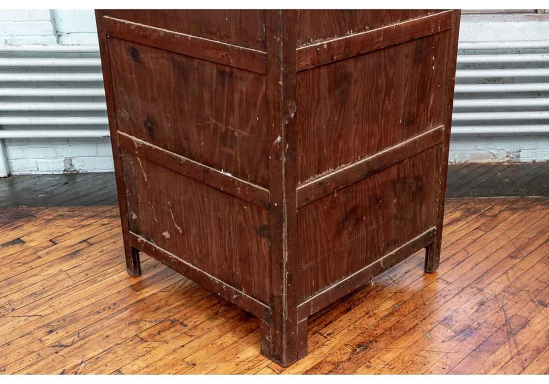 19th Century Antique Arts And Crafts Carved Oak Cabinet