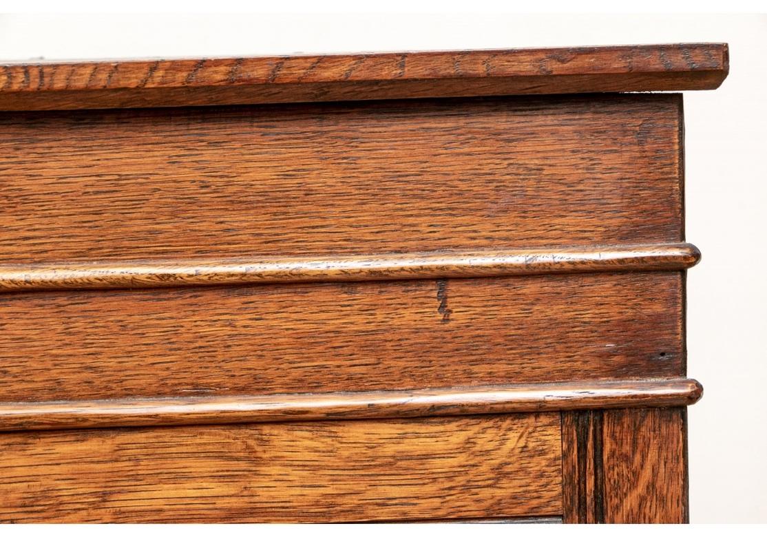 Antique Arts And Crafts Carved Oak Cabinet 1