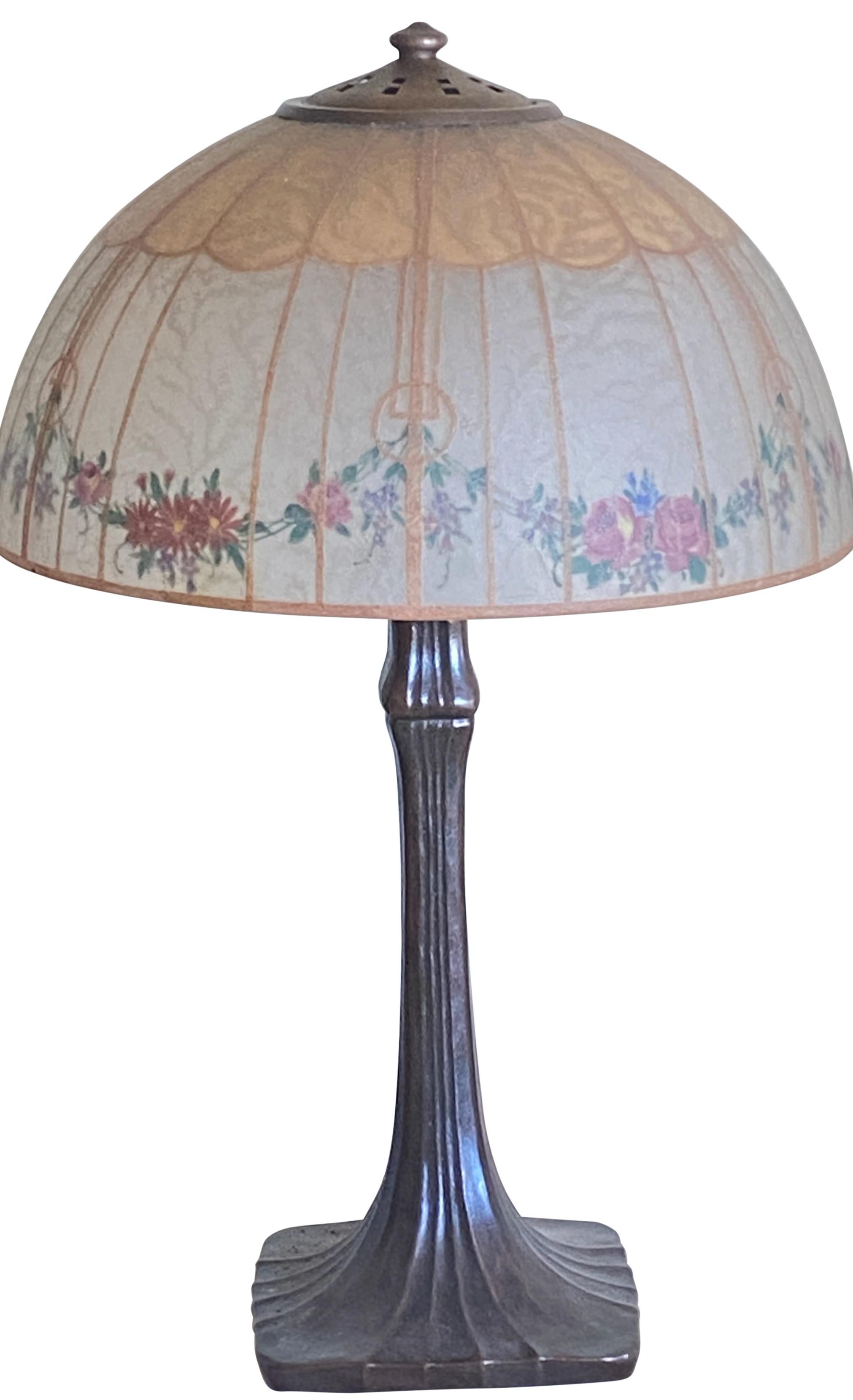handel reverse painted lamp