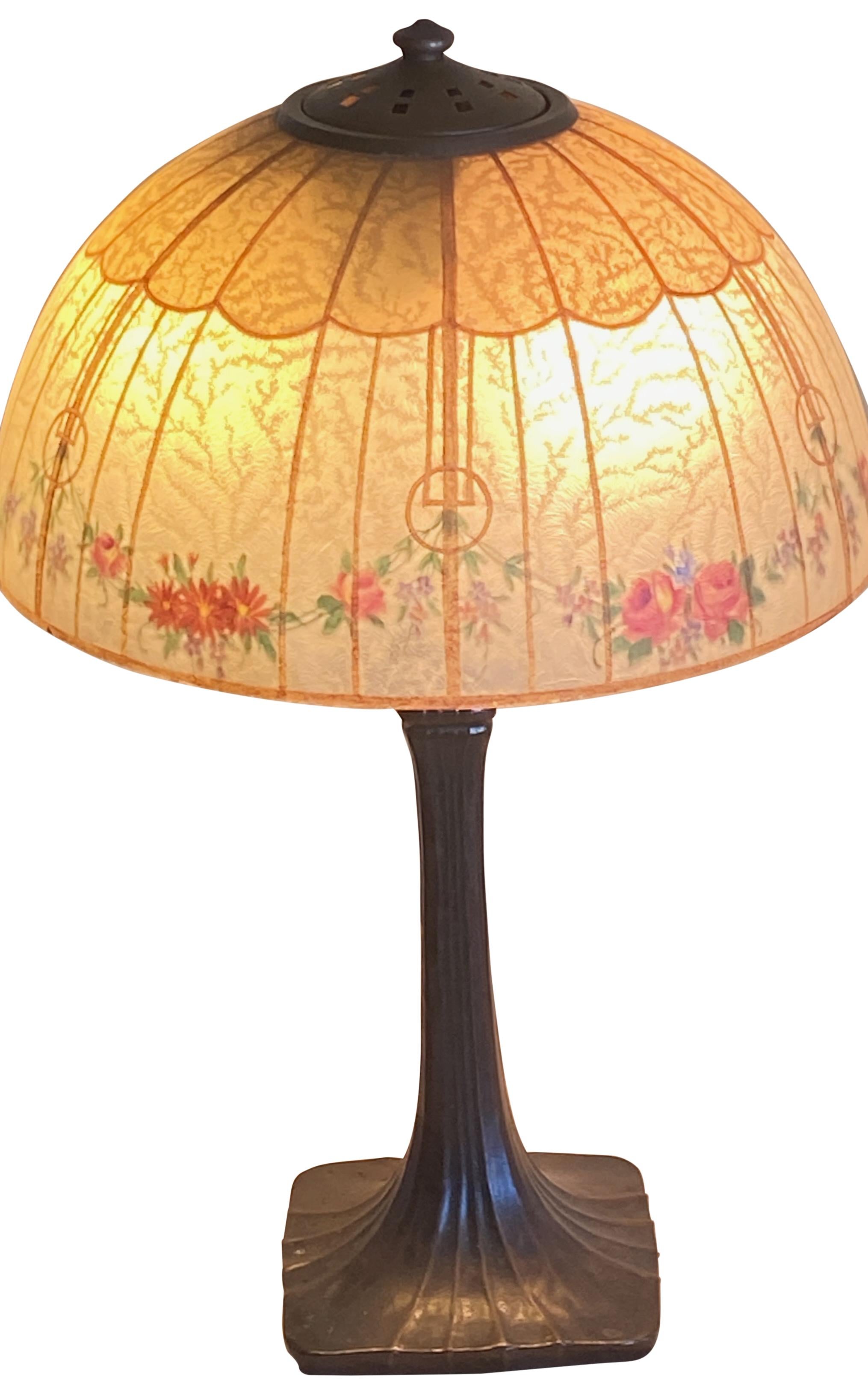 handel reverse painted lamp