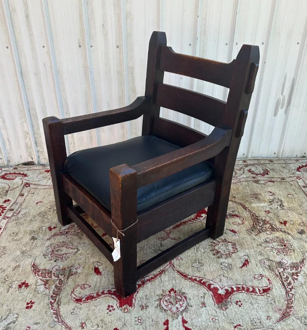 Antique Arts and Crafts Harden Large Lounge Arm Chair c. early 1900s - W7658 1