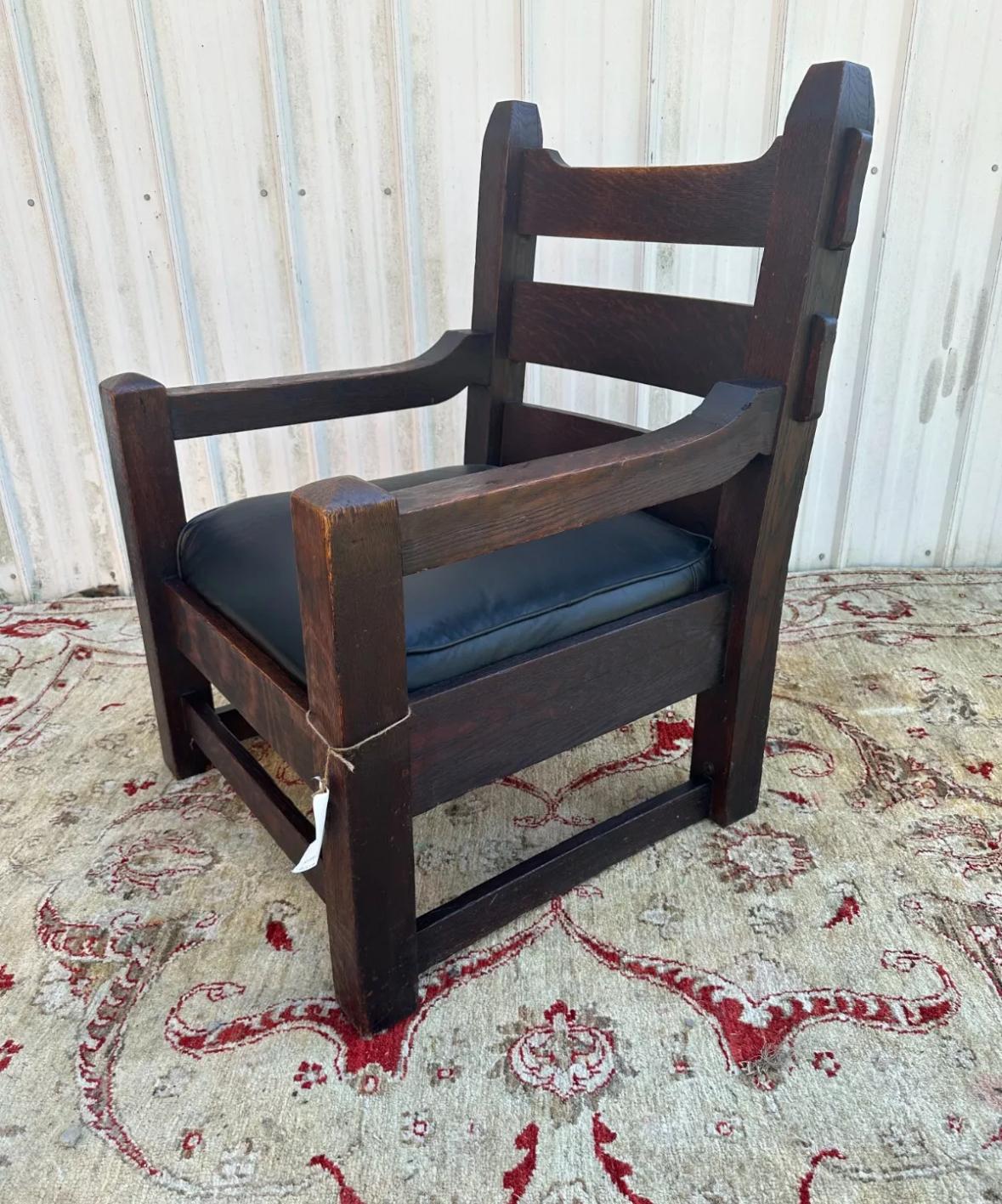 Antique Arts and Crafts Harden Large Lounge Arm Chair c. early 1900s - W7658 2