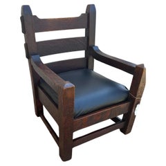 Antique Arts and Crafts Harden Large Lounge Arm Chair c. early 1900s - W7658
