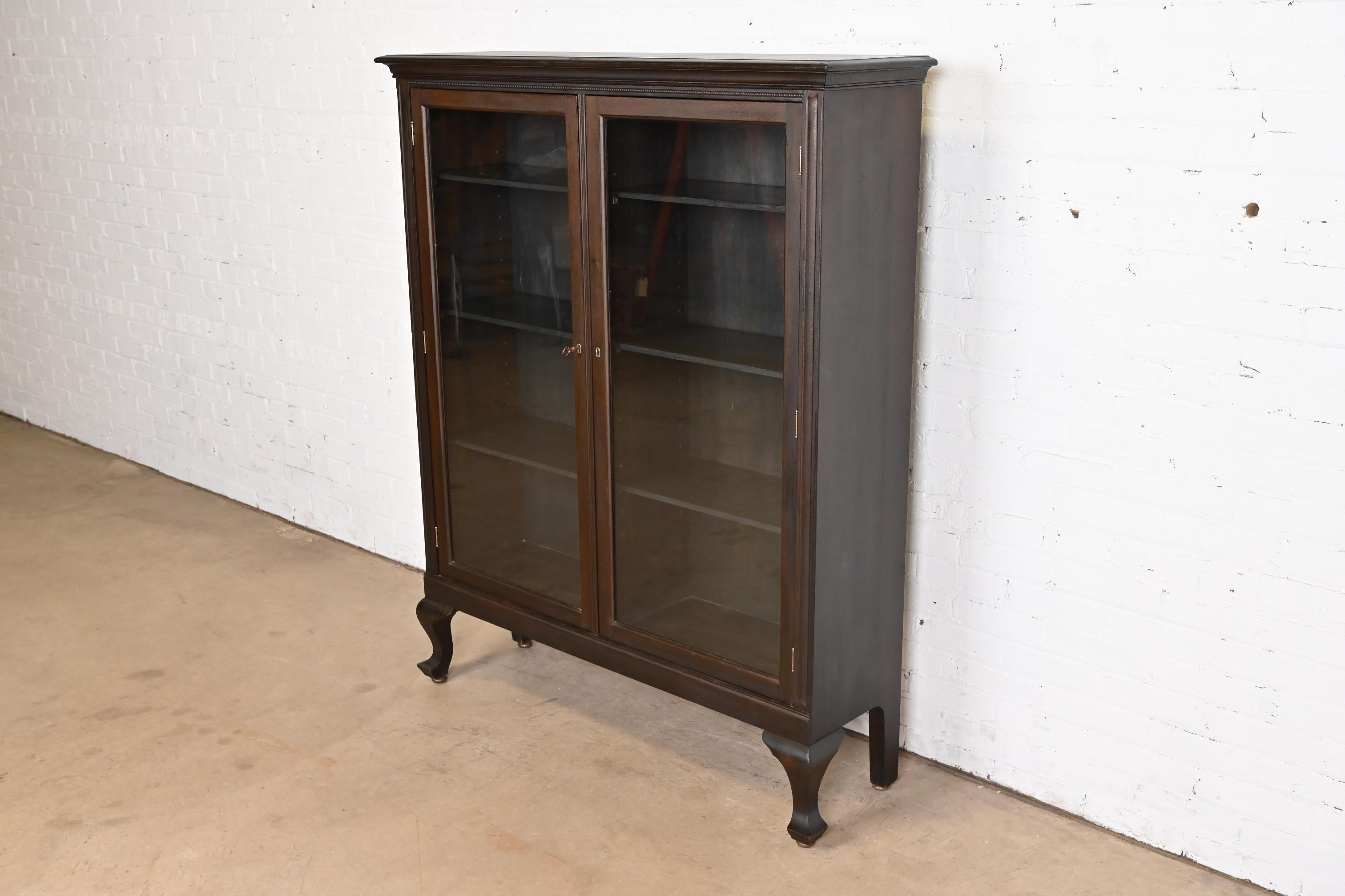 Antique Arts and Crafts Mahogany Double Bookcase, Circa 1900 In Good Condition In South Bend, IN