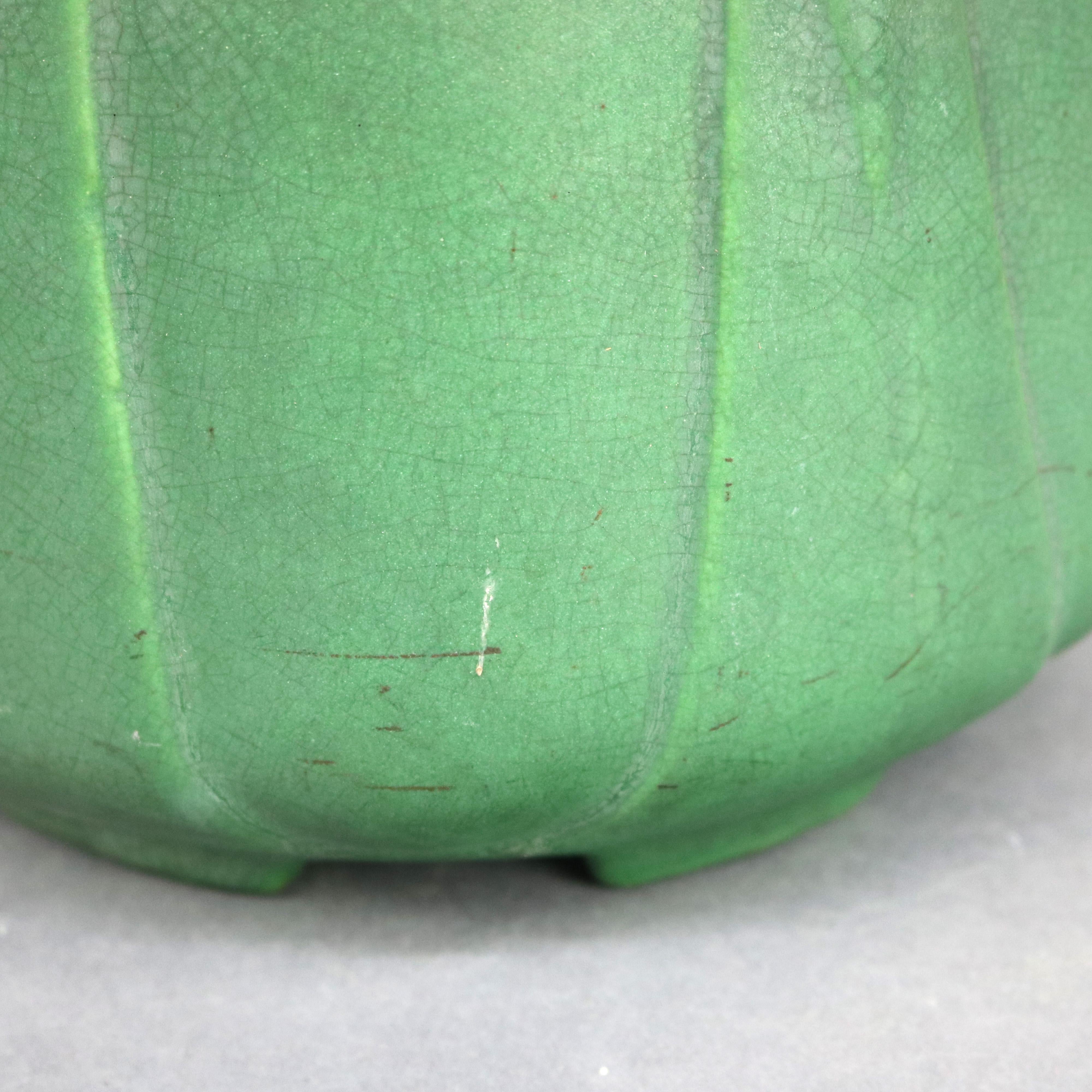 Glazed Antique Arts & Crafts Matte Green Teco School Pottery Jardinière, circa 1910