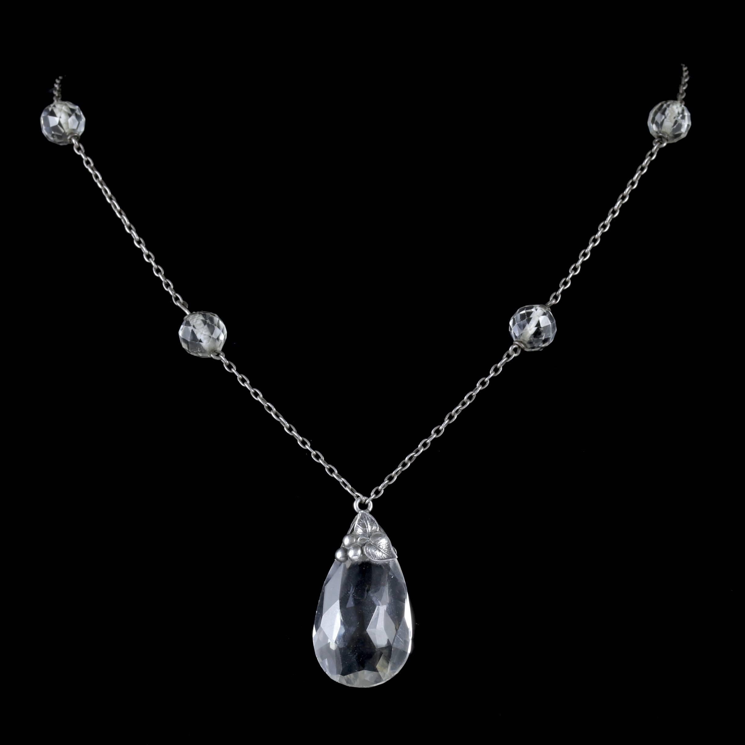 To read more please click continue reading below-

This beautiful antique Victorian Rock Crystal pendant necklace was made during the Arts and Crafts movement, Circa 1900. 

The Arts and Crafts movement breathed new life into the design of jewellery