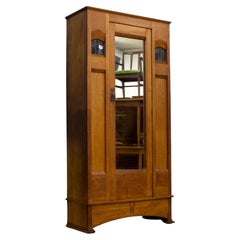 Antique Arts and Crafts Oak Hall Robe Cupboard, 1900s