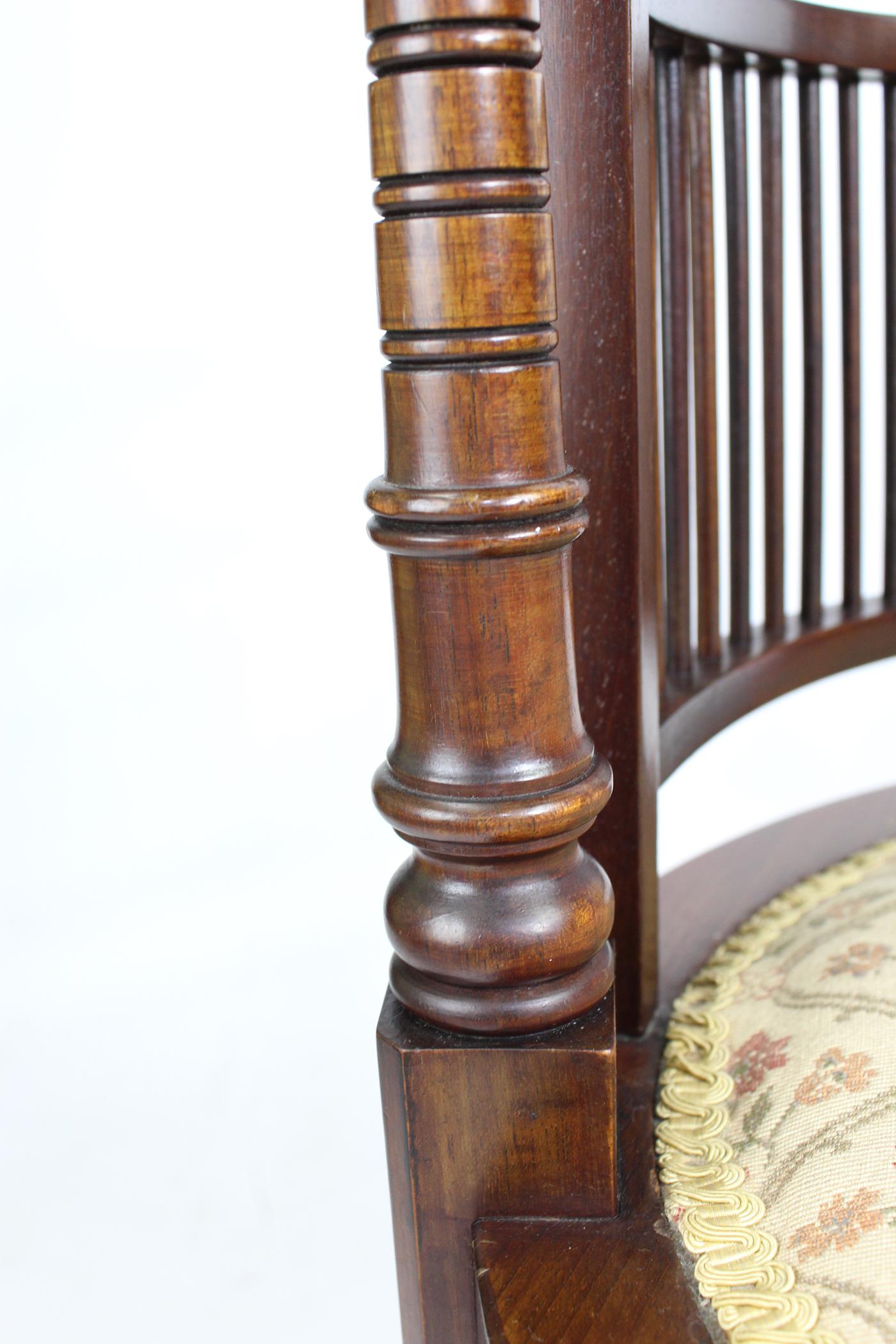 Antique Arts & Crafts Scottish School Tub Chair Made by Wylie & Lochhead 3