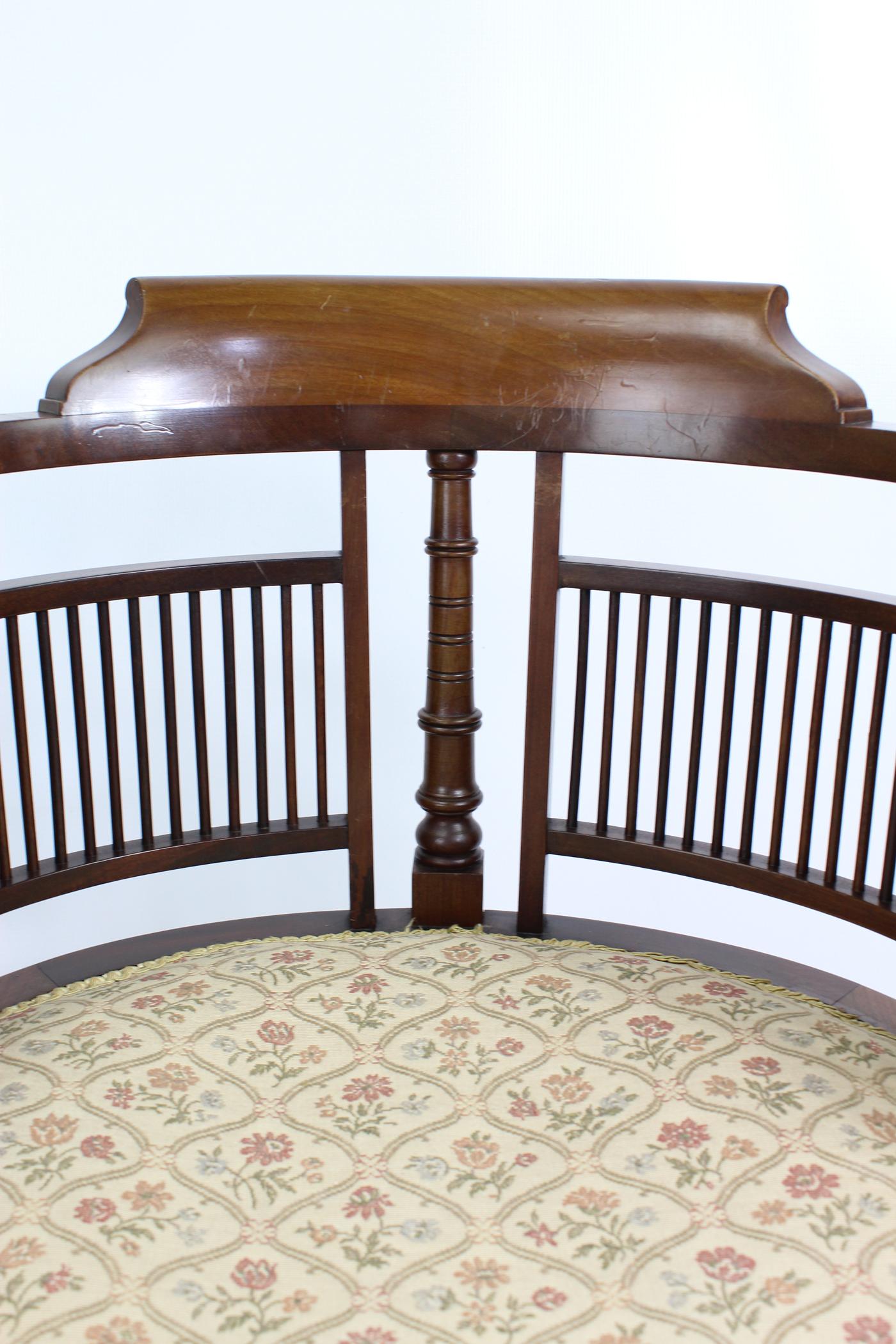Mahogany Antique Arts & Crafts Scottish School Tub Chair Made by Wylie & Lochhead