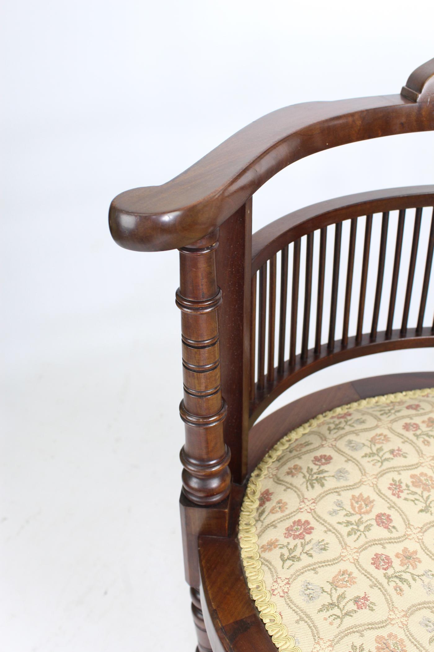 Antique Arts & Crafts Scottish School Tub Chair Made by Wylie & Lochhead 1