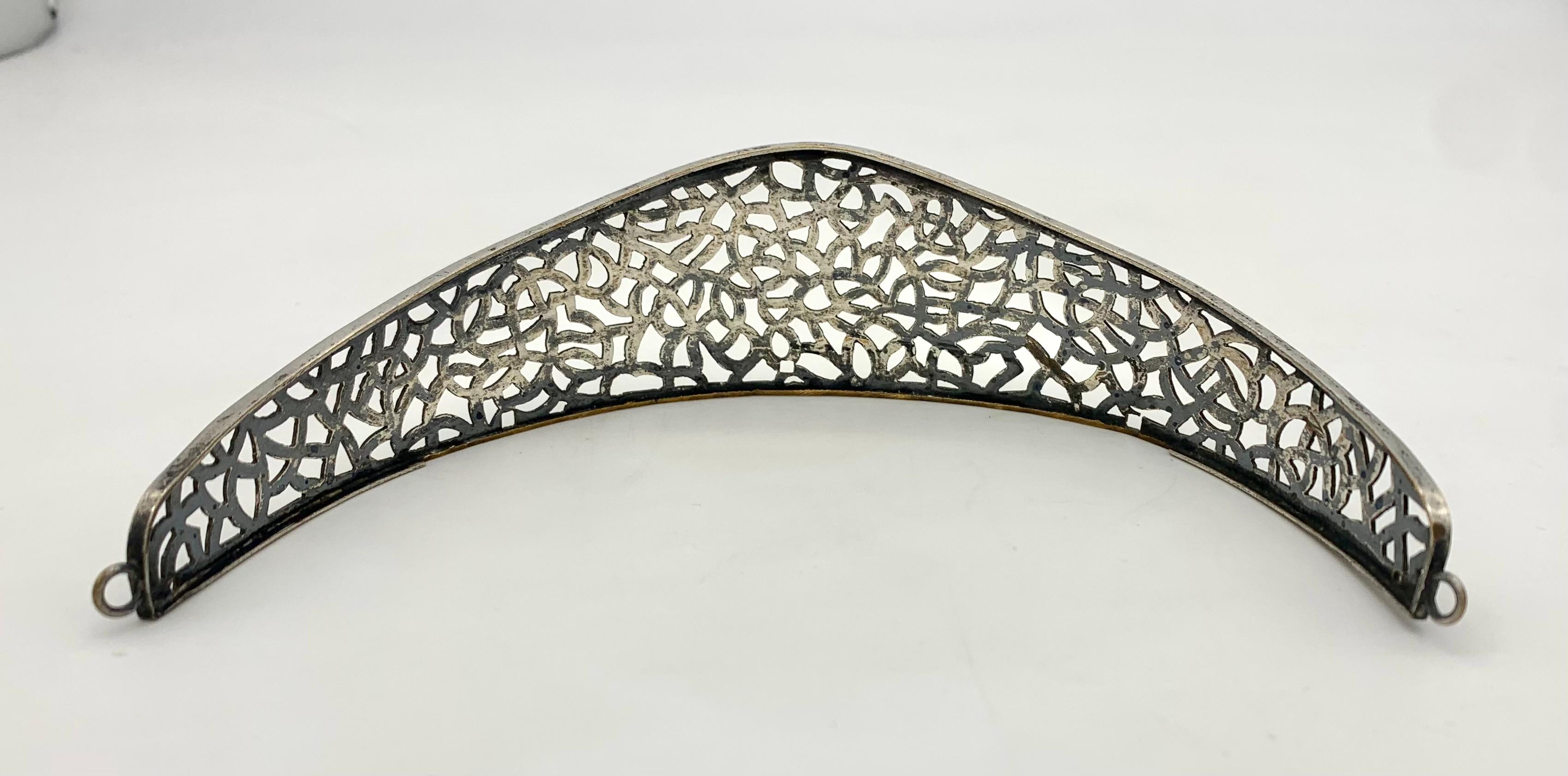 Art Nouveau Antique Arts and Crafts Silver Plate Tiara Head Ornament  For Sale