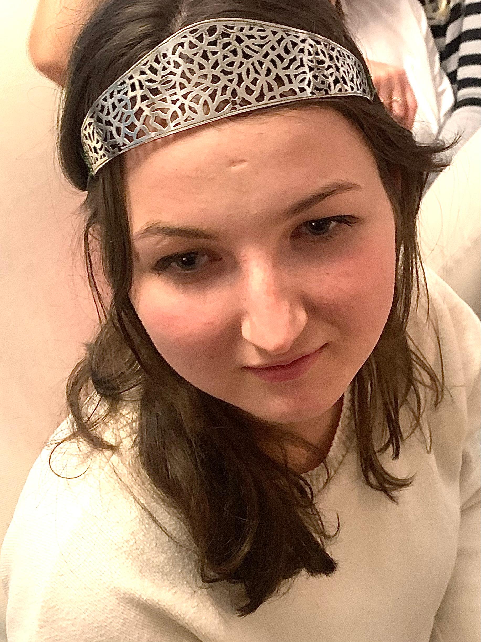 Antike Arts and Crafts Silber Platte Tiara Kopf Ornament Damen im Angebot