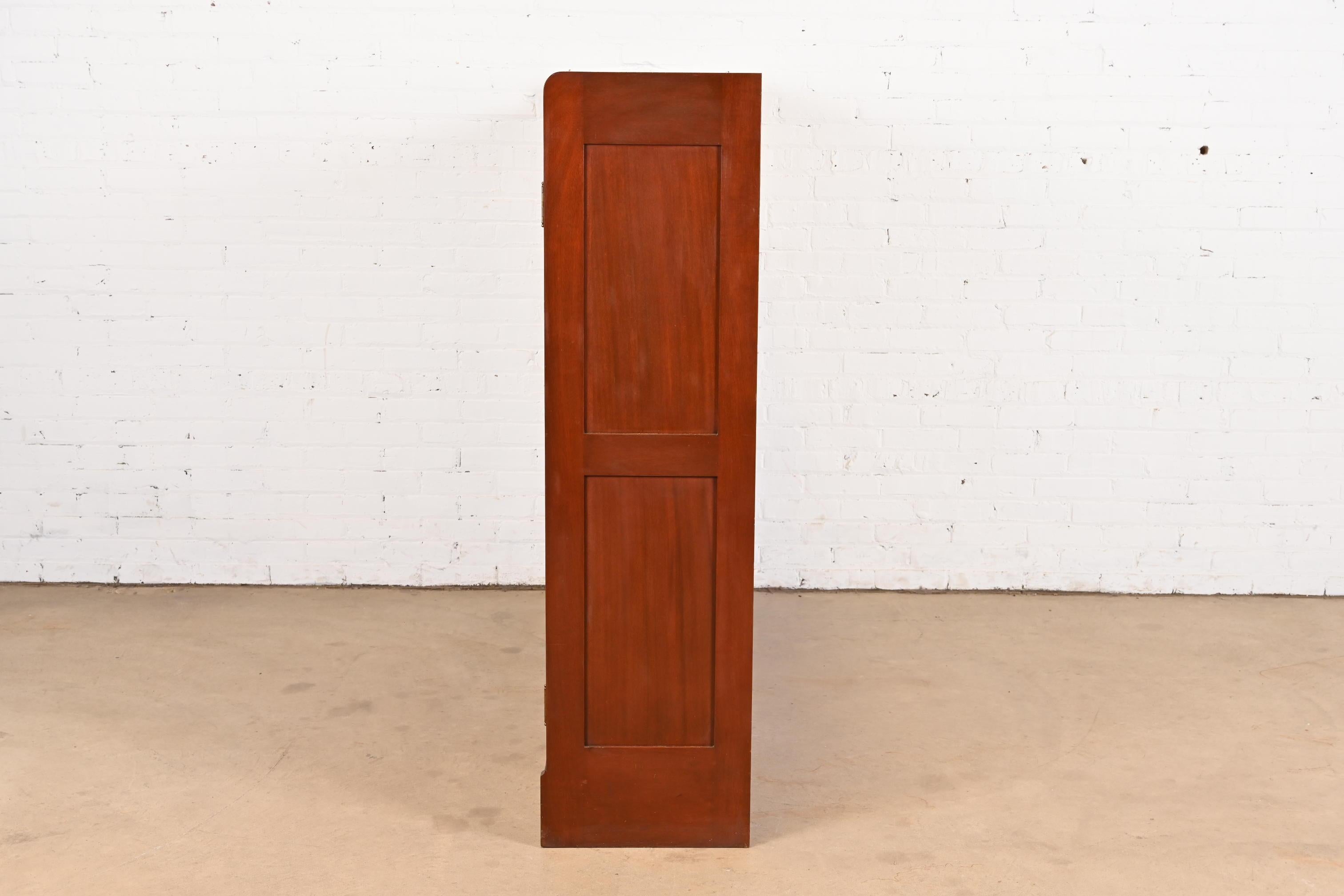 Antique Arts and Crafts Solid Mahogany Double Bookcase, Circa 1920s 6