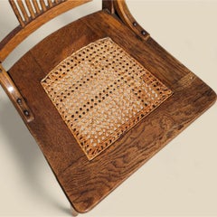 Antique Arts and Crafts Tiger Oak Dining Chairs, Set of 4