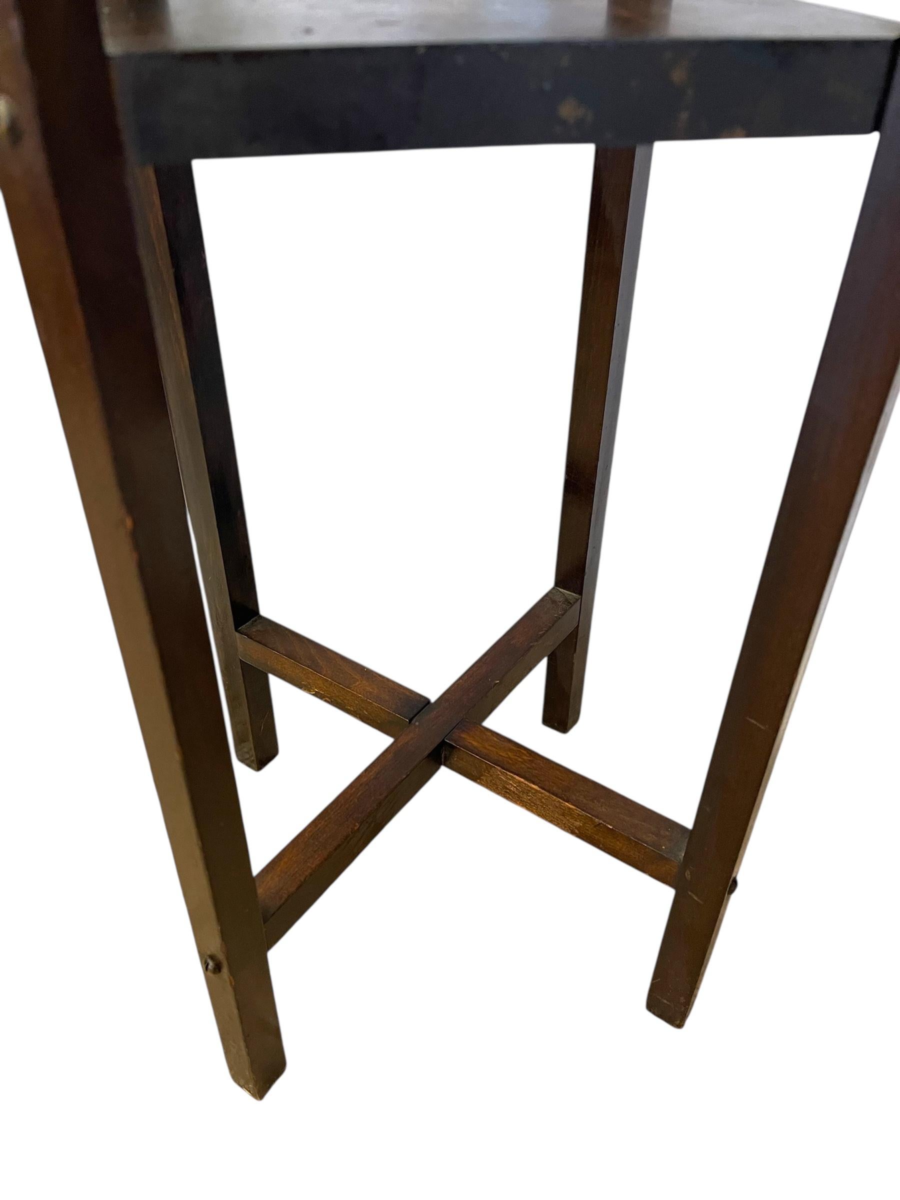 Antique Arts and Crafts Two Tiered Ashtray Smokers Accent Table For Sale 5