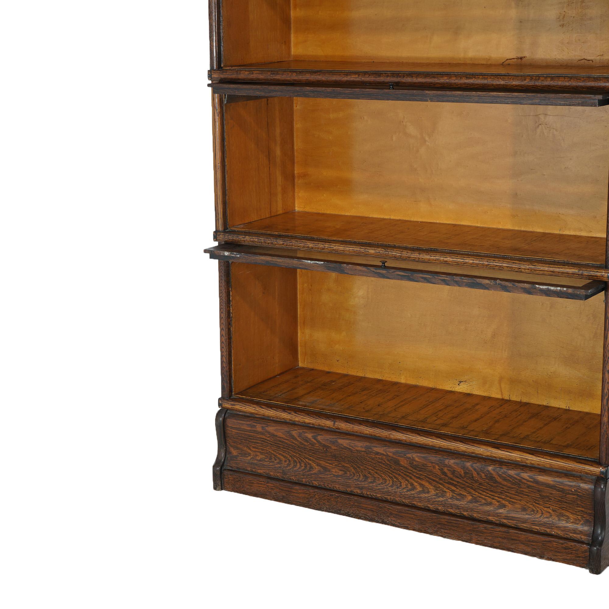 20th Century Antique Arts & Craft Globe Wernicke or Macey Oak Stack Barrister Bookcase C1910 For Sale
