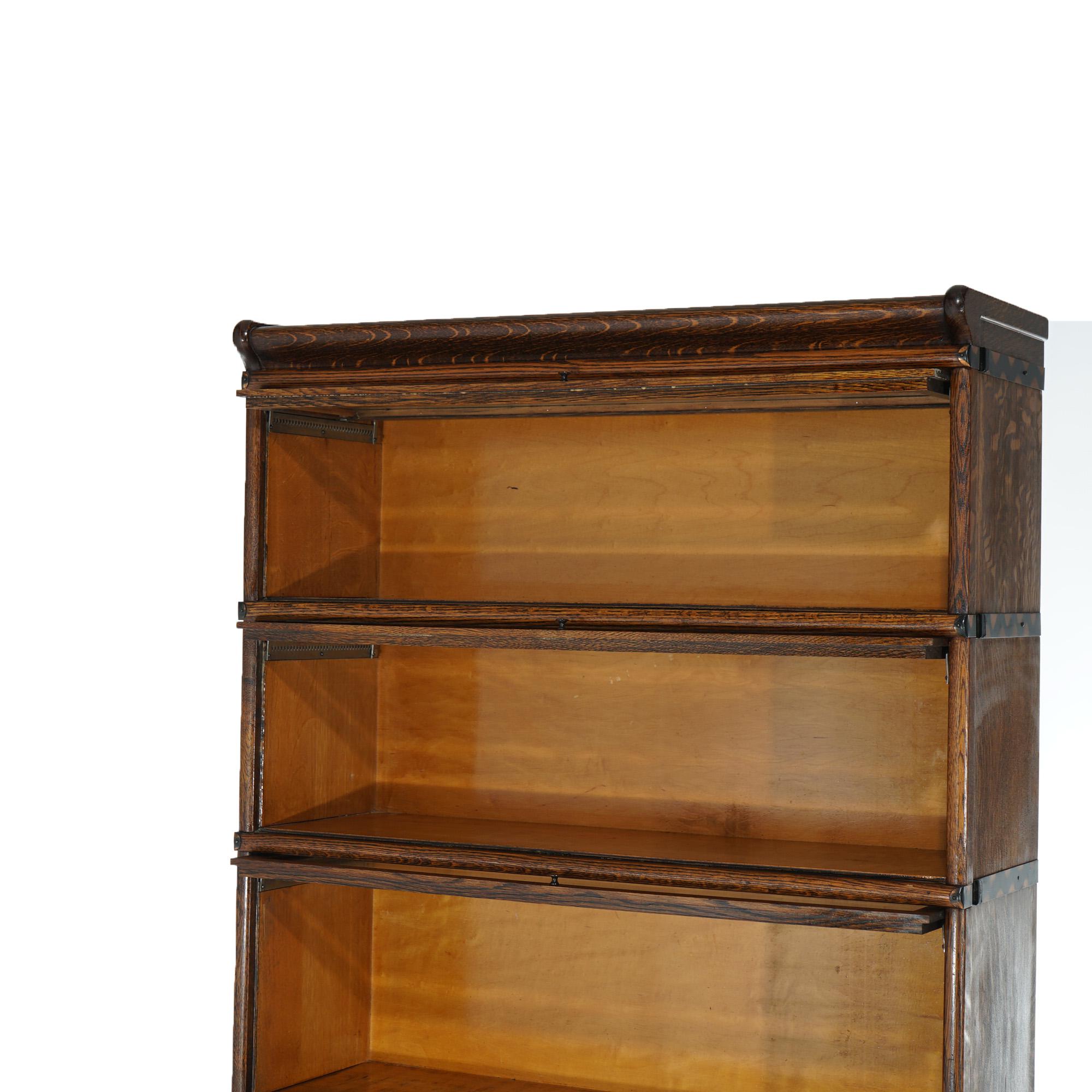 Antique Arts & Craft Globe Wernicke or Macey Oak Stack Barrister Bookcase C1910 For Sale 4