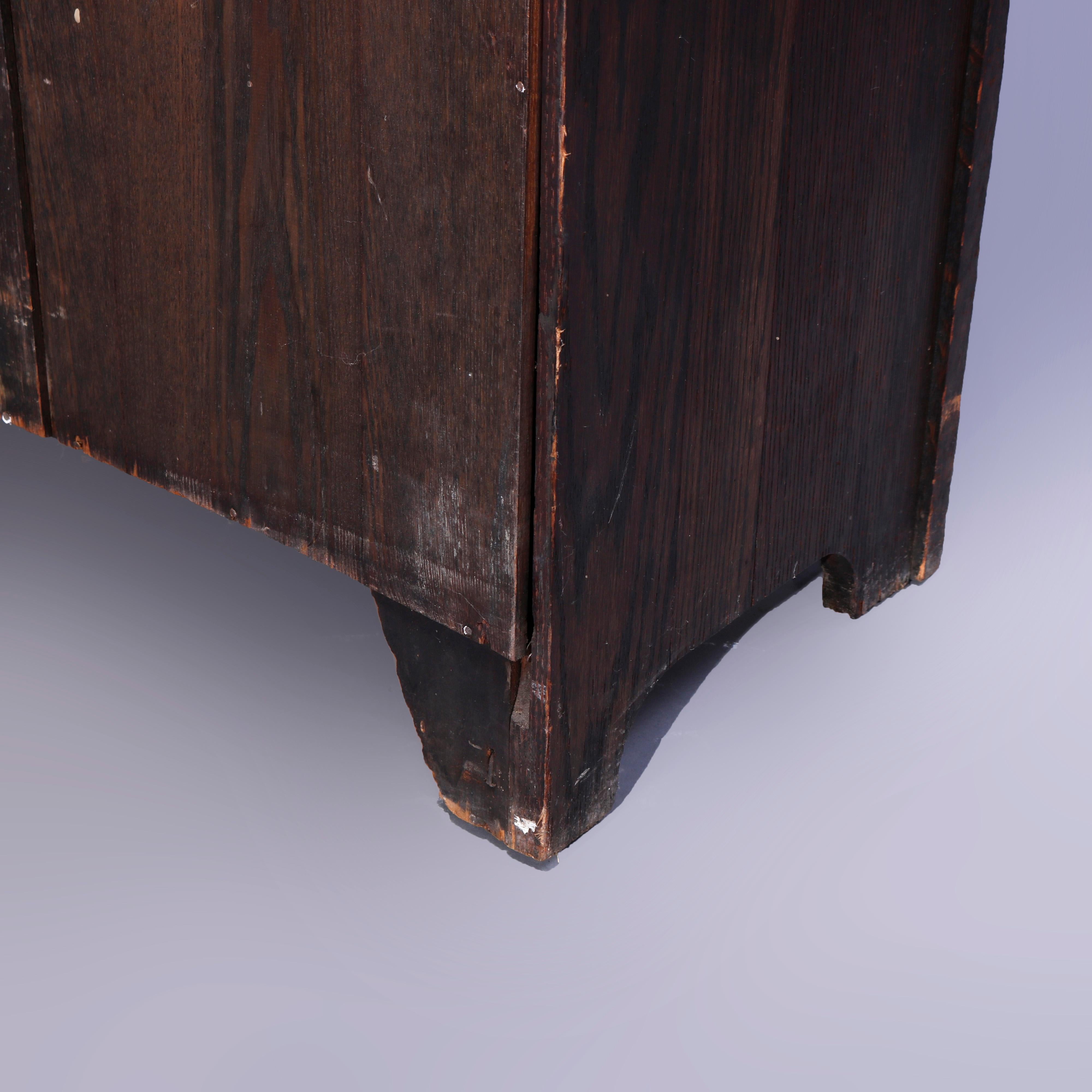Antique Arts & Craft Mission Oak Sliding Door Bookcase Circa 1910 7