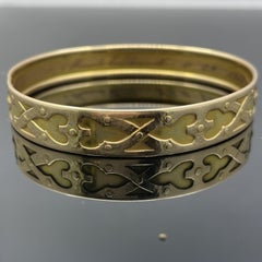 Antique Arts & Crafts 14k Yellow Gold Bangle Bracelet