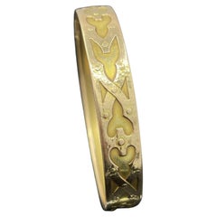 Antique Arts & Crafts 14k Yellow Gold Bangle Bracelet