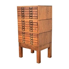 Antique Arts & Crafts 15-Drawer Flat Cabinet, Circa 1900