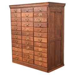 Antique Arts & Crafts 36-Drawer File Cabinet, Circa 1900