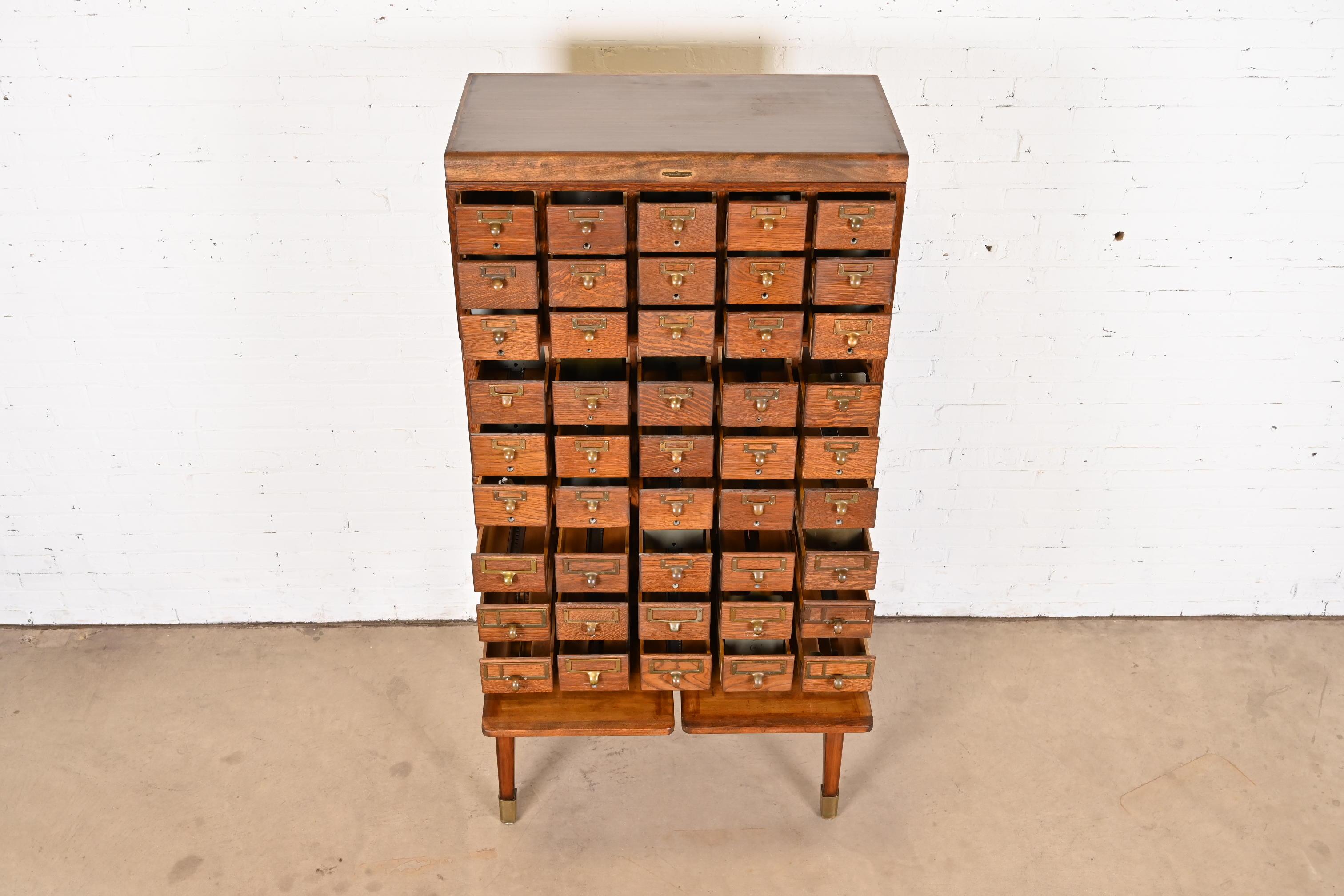20th Century Antique Arts & Crafts 45-Drawer Card Catalog Filing Cabinet by Remington Rand For Sale