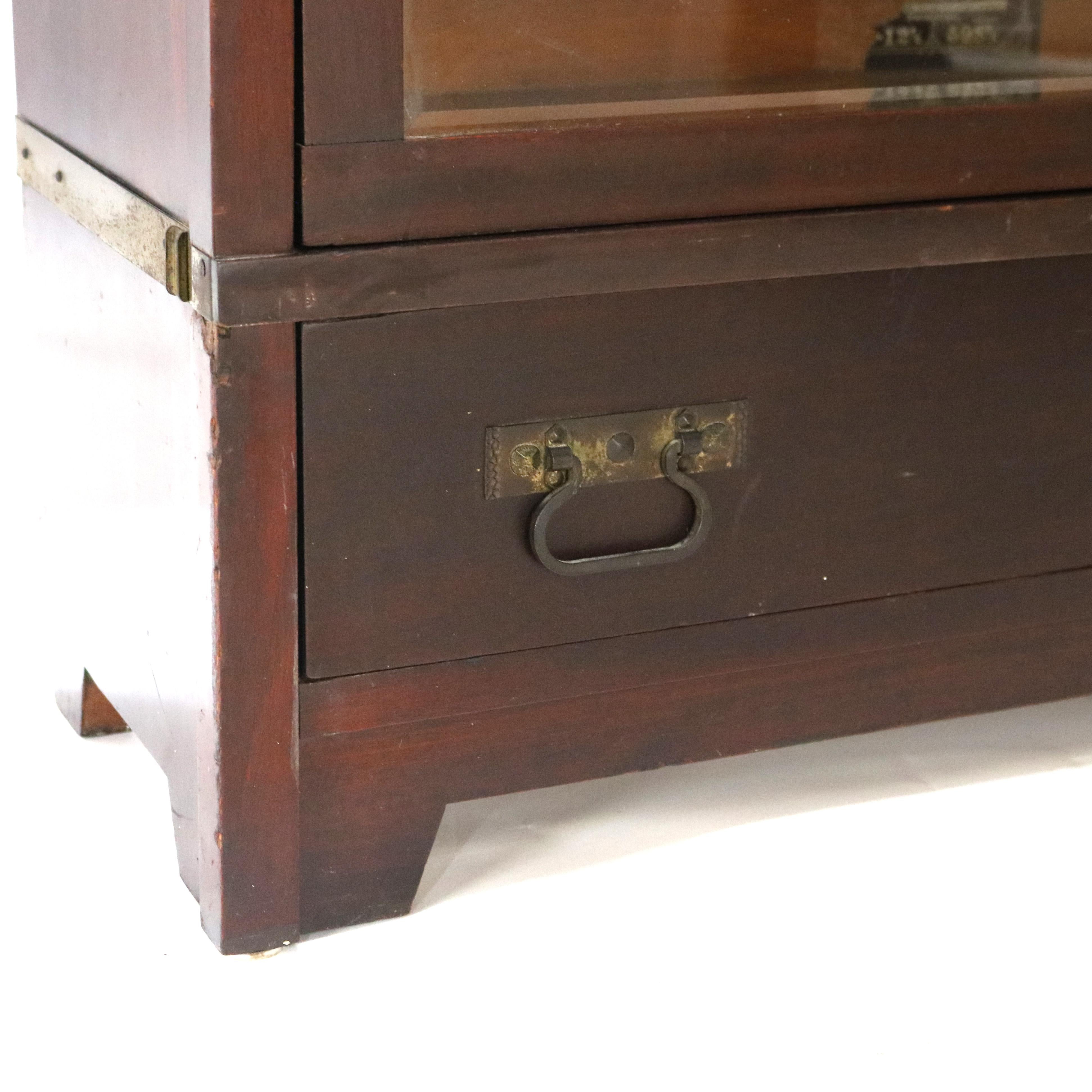 Antique Arts & Crafts 5-Stack Mahogany Globe Wernicke Mission Barrister Bookcase 7