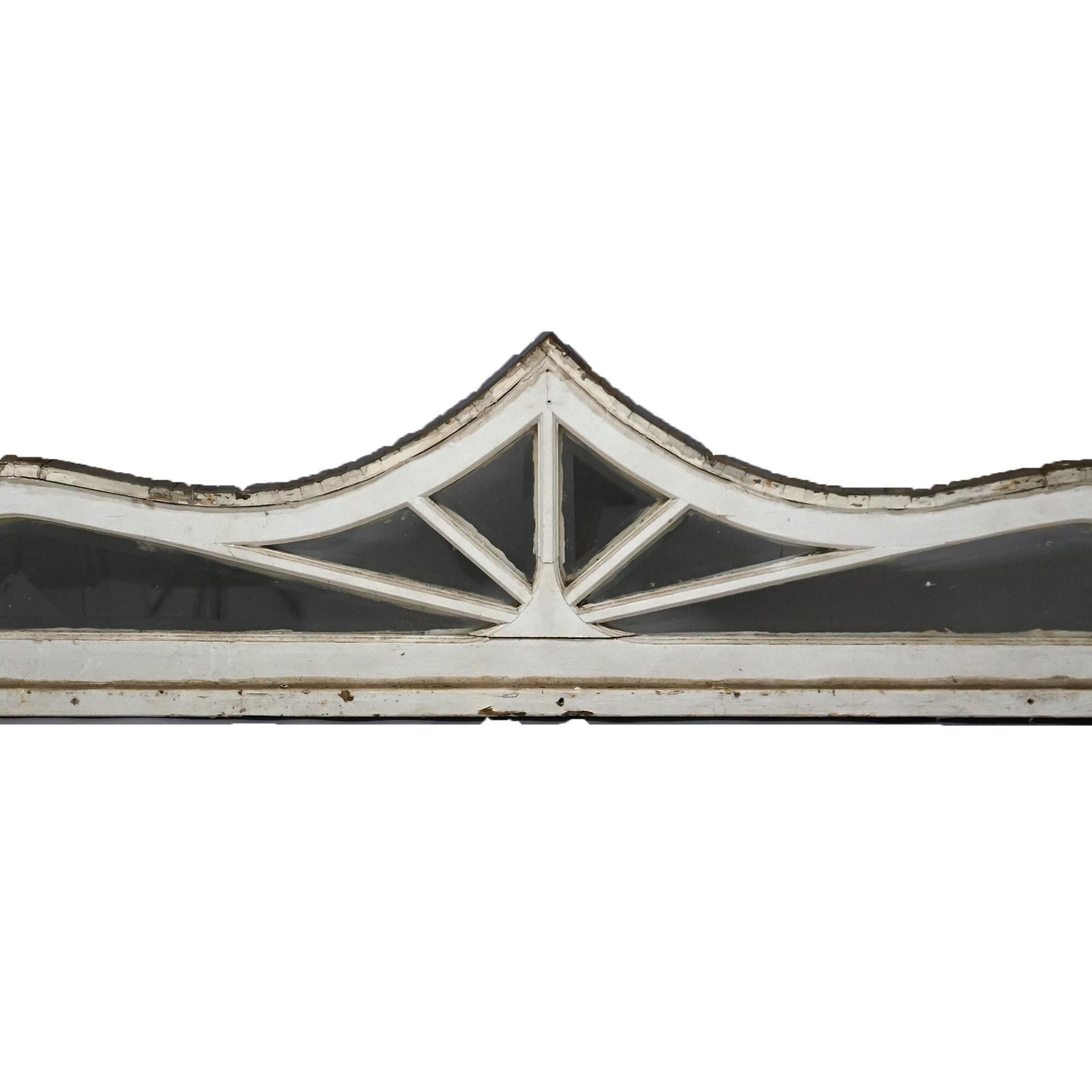 Arts and Crafts Antique Arts & Crafts Architectural Stylized Tear Drop Transom Window Circa 1910