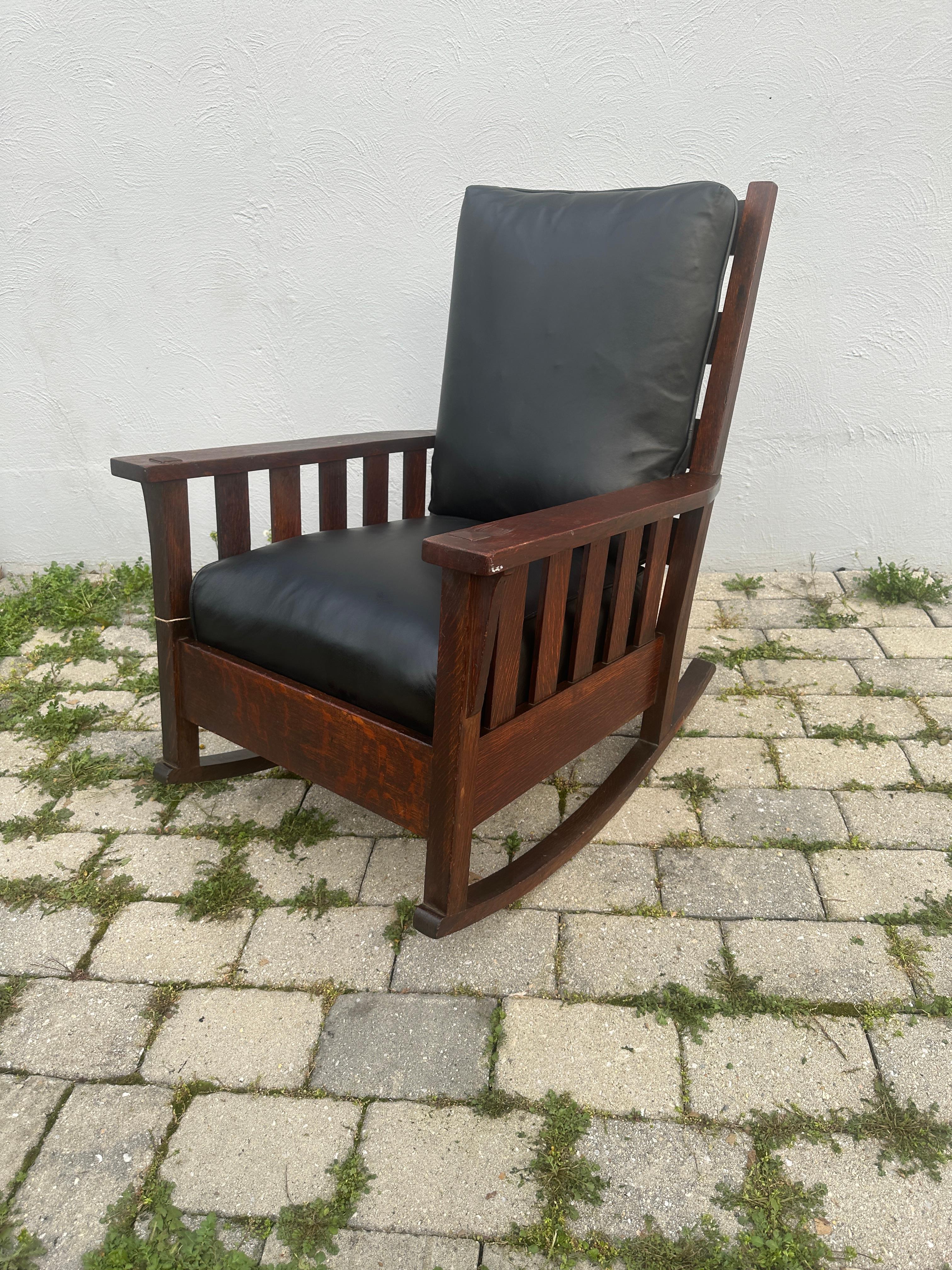Sillón antiguo Arts & Crafts de Harden - Stickley era W7860  EN  VENTA 3