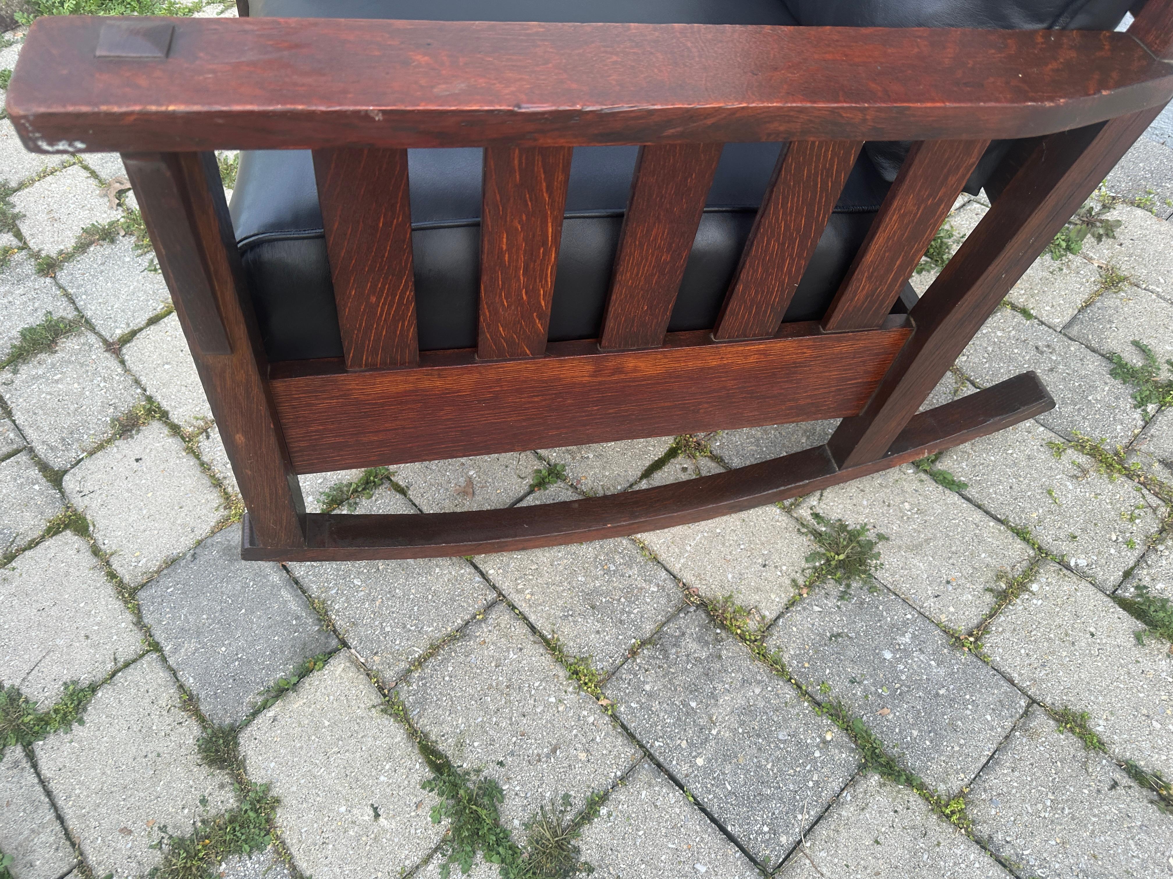 Sillón antiguo Arts & Crafts de Harden - Stickley era W7860  EN  VENTA 4