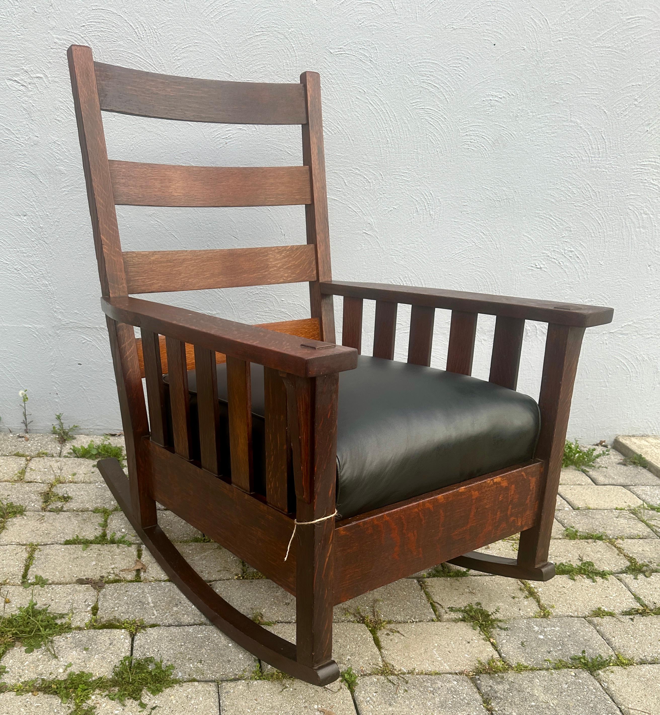Sillón antiguo Arts & Crafts de Harden - Stickley era W7860  EN  VENTA 7