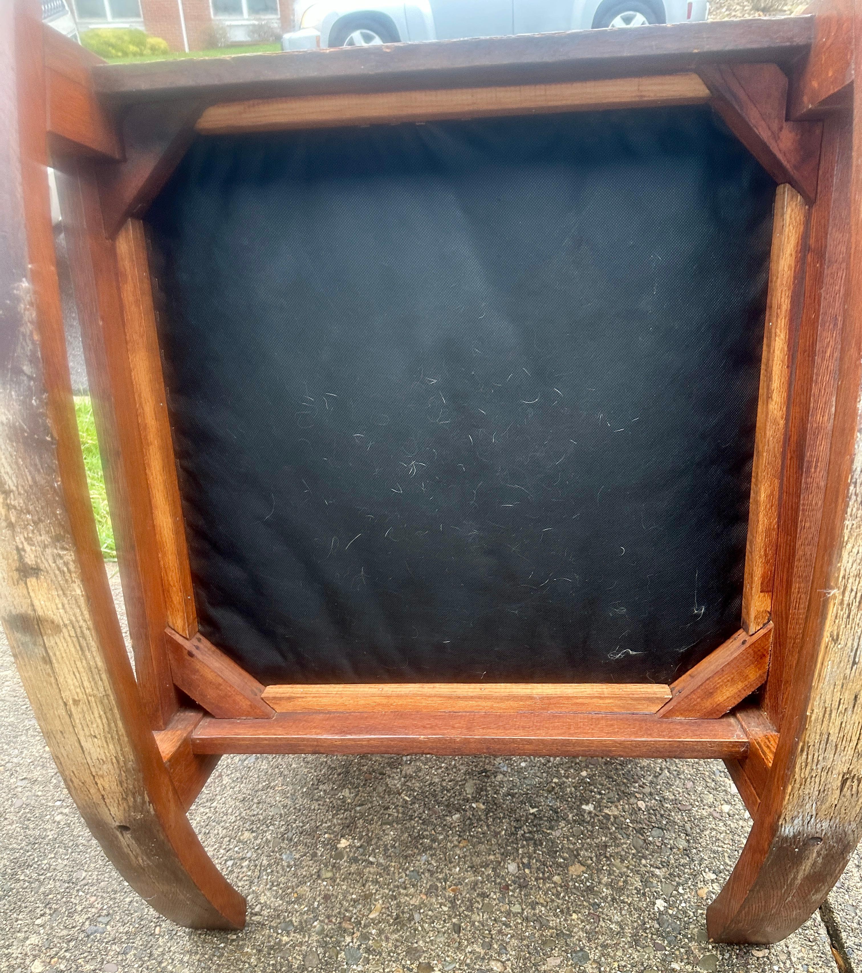 Antique Arts & Crafts Arm Rocking Cube Chair by 
