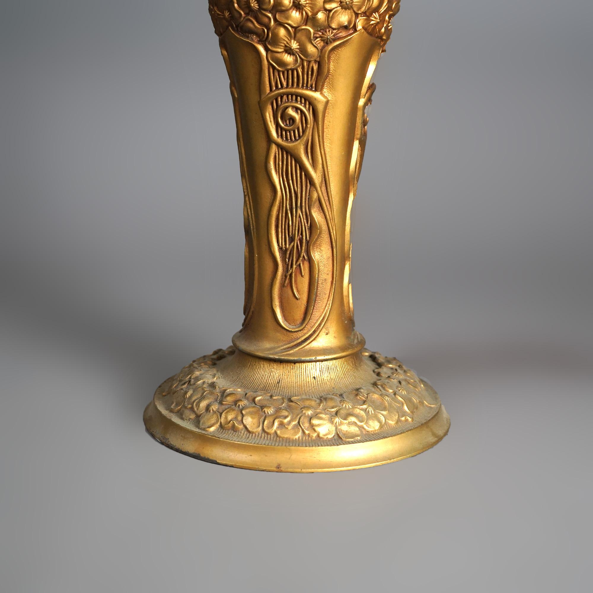 Antique Arts & Crafts (Art Nouveau) Royal Two-Tone Slag Glass Table Lamp C1920 1