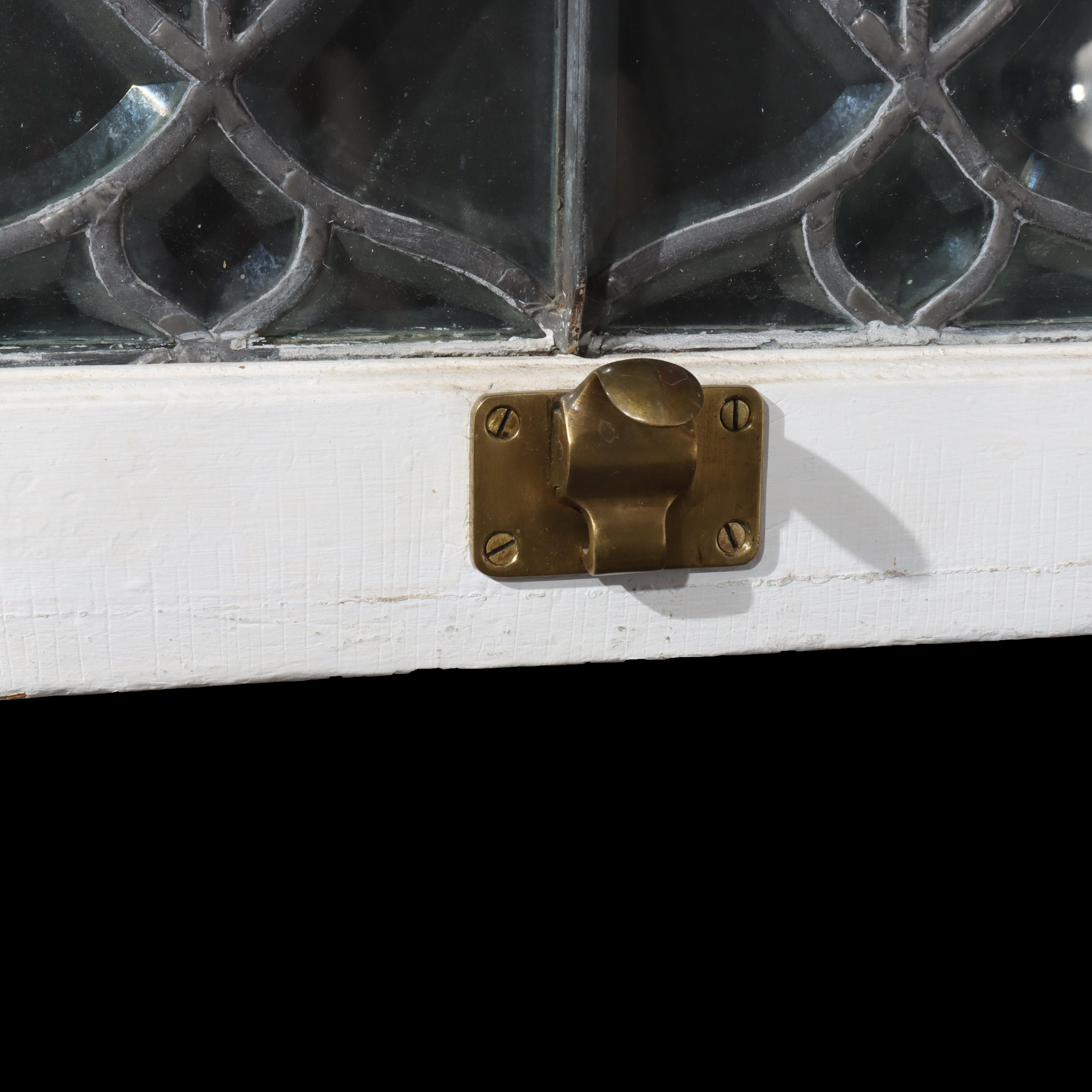 20th Century Antique Arts & Crafts Beveled Leaded & Beveled Glass Window C1920 For Sale