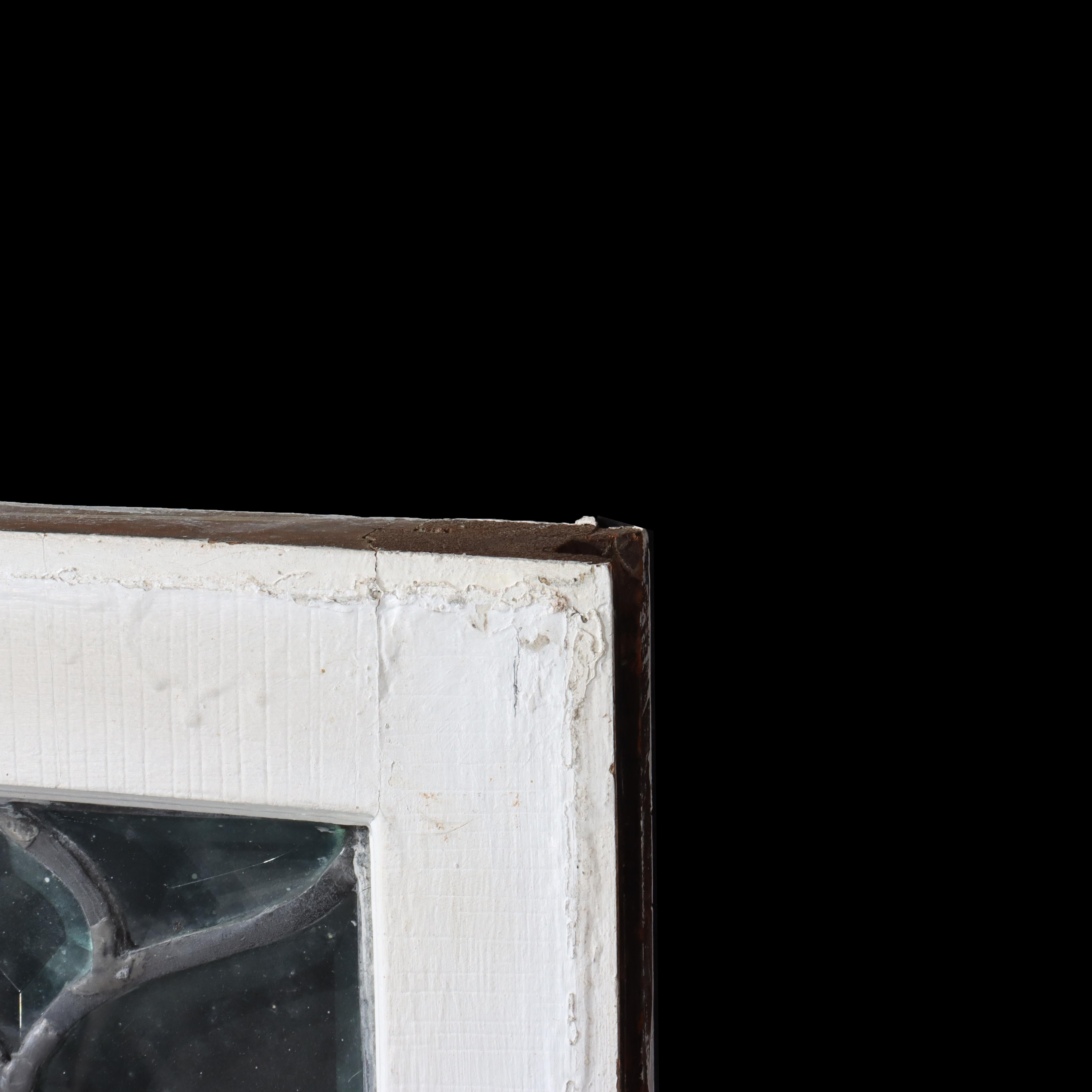 Antique Arts & Crafts Beveled Leaded & Beveled Glass Window C1920 For Sale 2