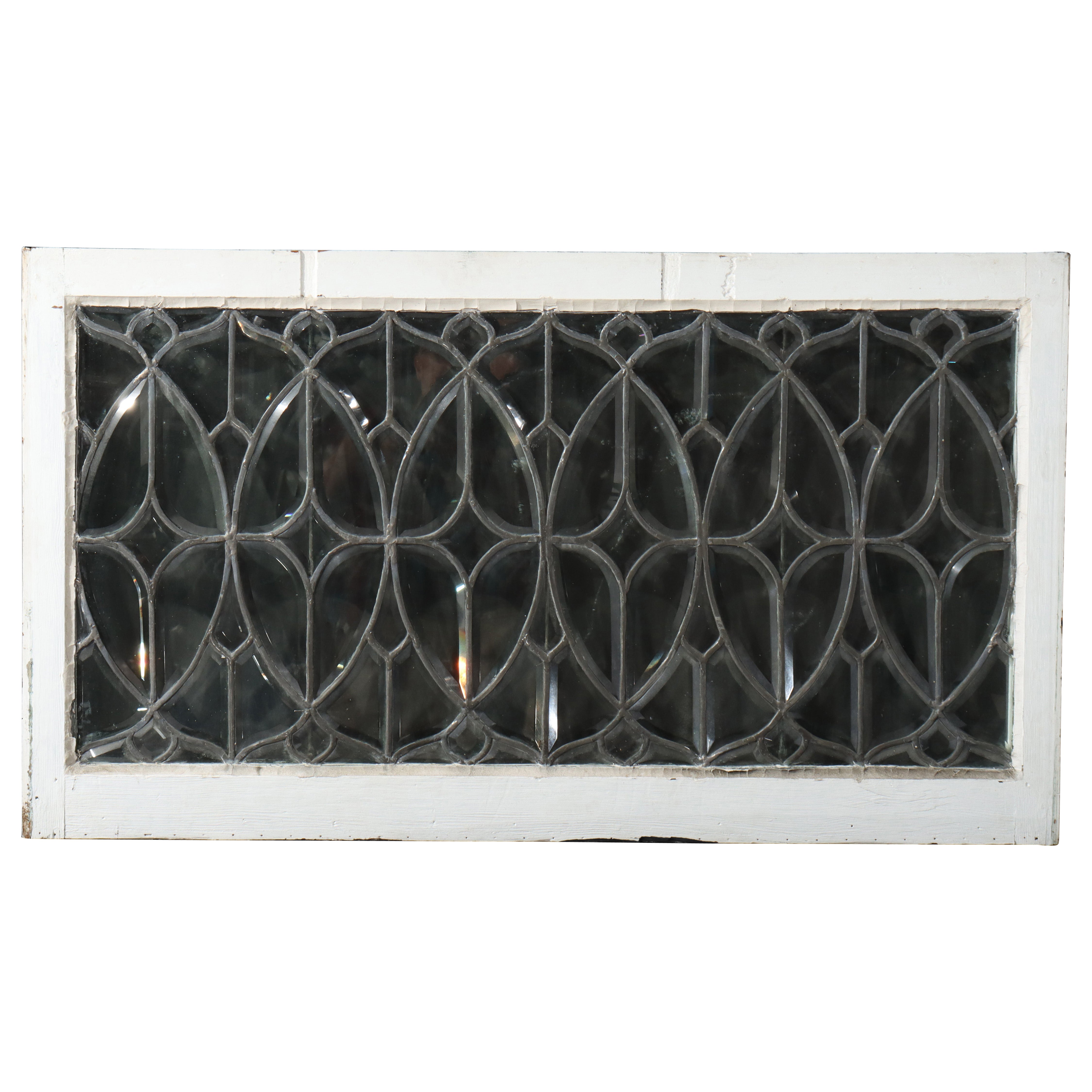 Antique Arts & Crafts Beveled Leaded & Beveled Glass Window C1920 For Sale