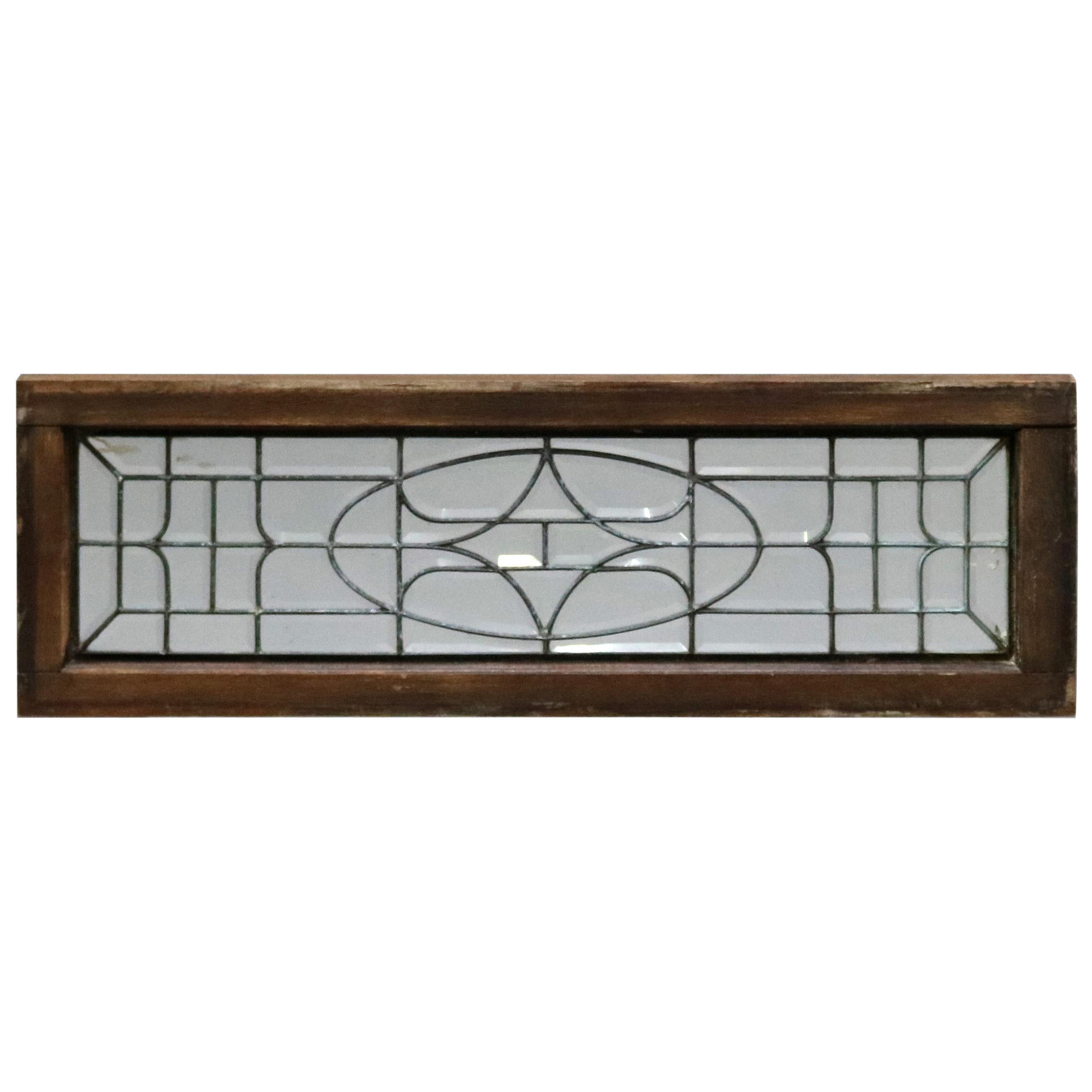 Antique Arts & Crafts Beveled Leaded Glass Window, Circa 1910