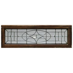 Antique Arts & Crafts Beveled Leaded Glass Window, Circa 1910