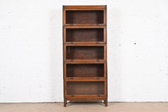 Antique Arts & Crafts Birch Five-Stack Barrister Bookcase, Circa 1920s